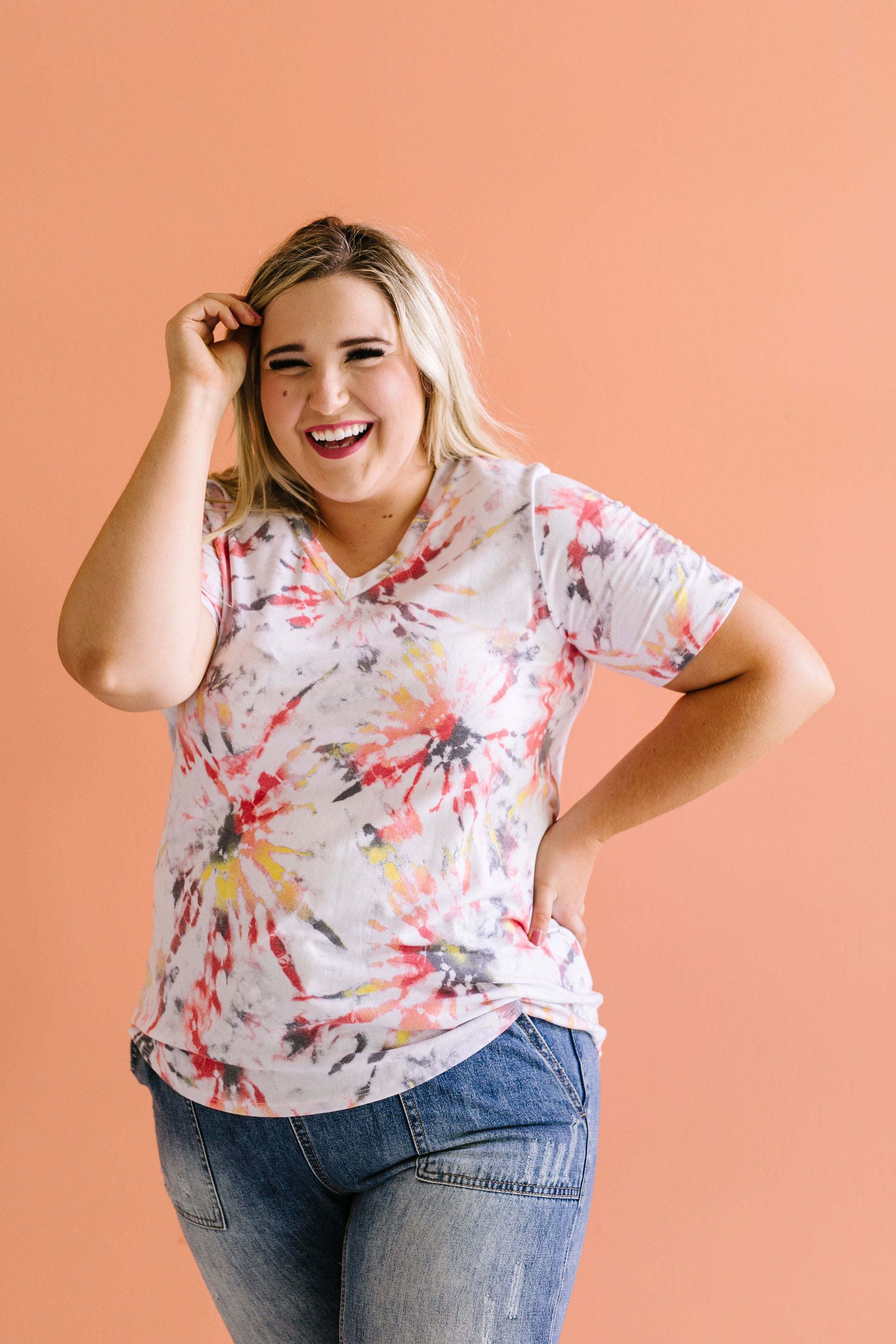 Sunburst Tie Dye V-Neck