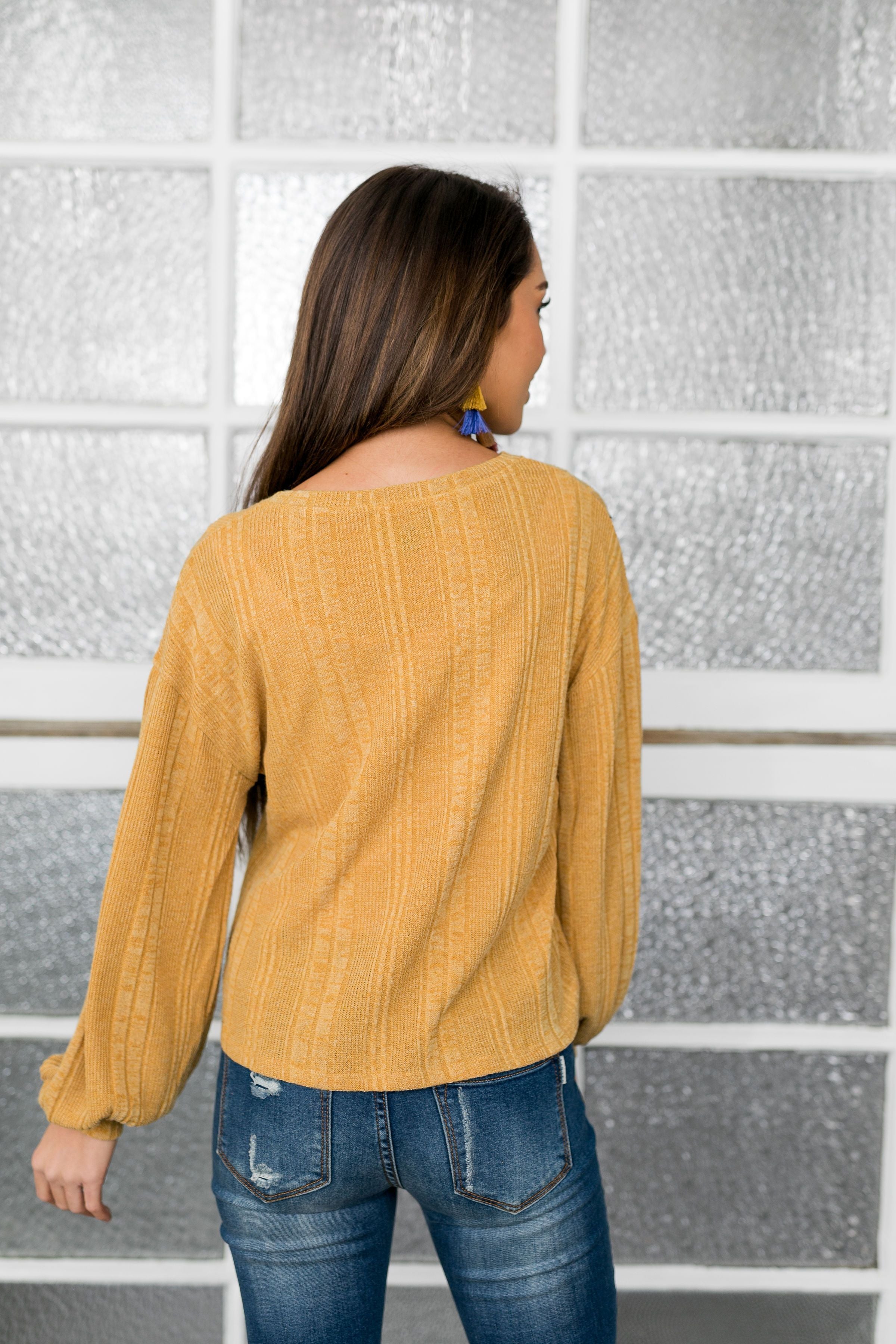 Sweet Sadie V-Neck Sweater In Wheat - ALL SALES FINAL