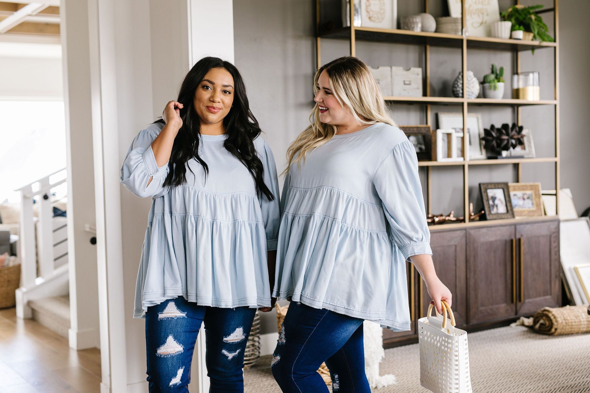 Sweetheart Baby Blue Blouse