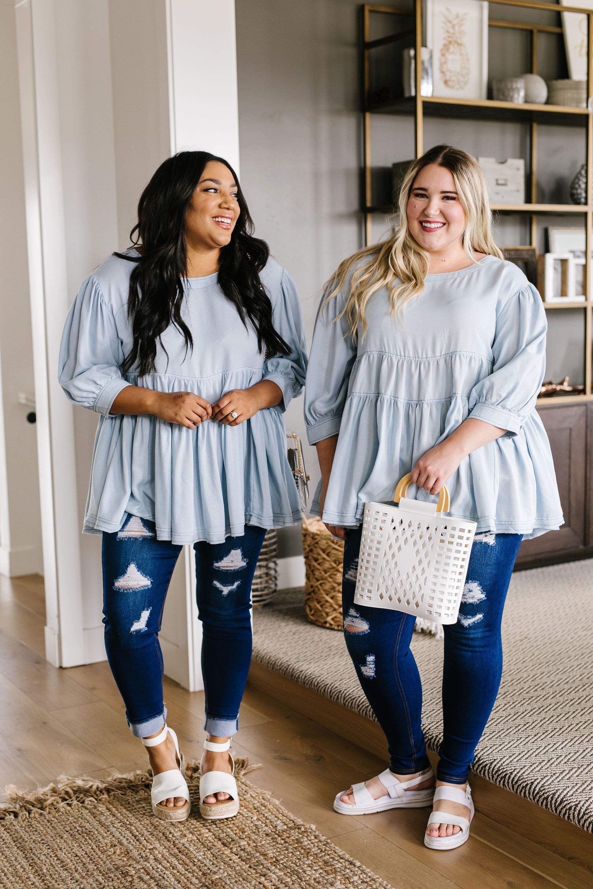 Sweetheart Baby Blue Blouse