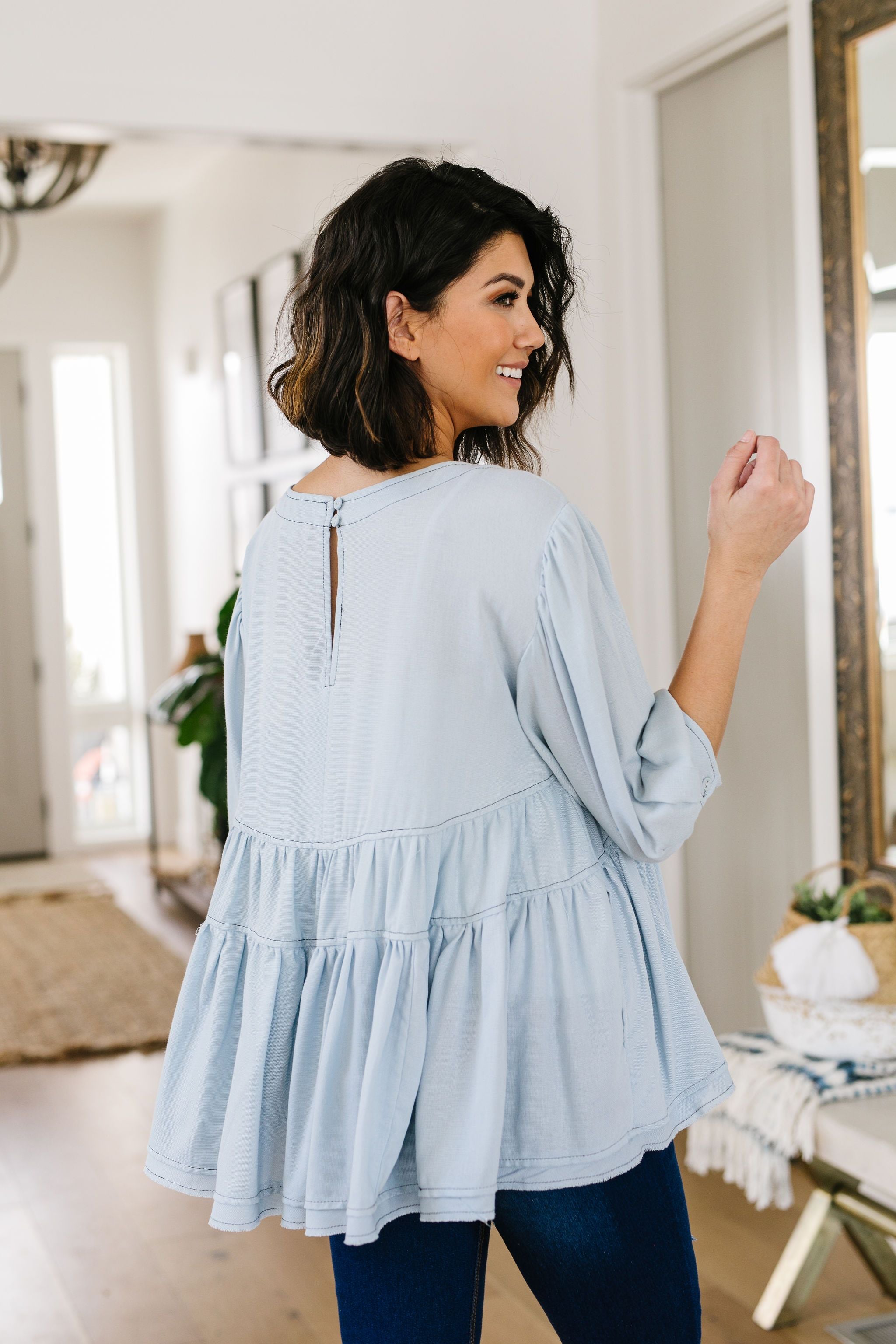 Sweetheart Baby Blue Blouse