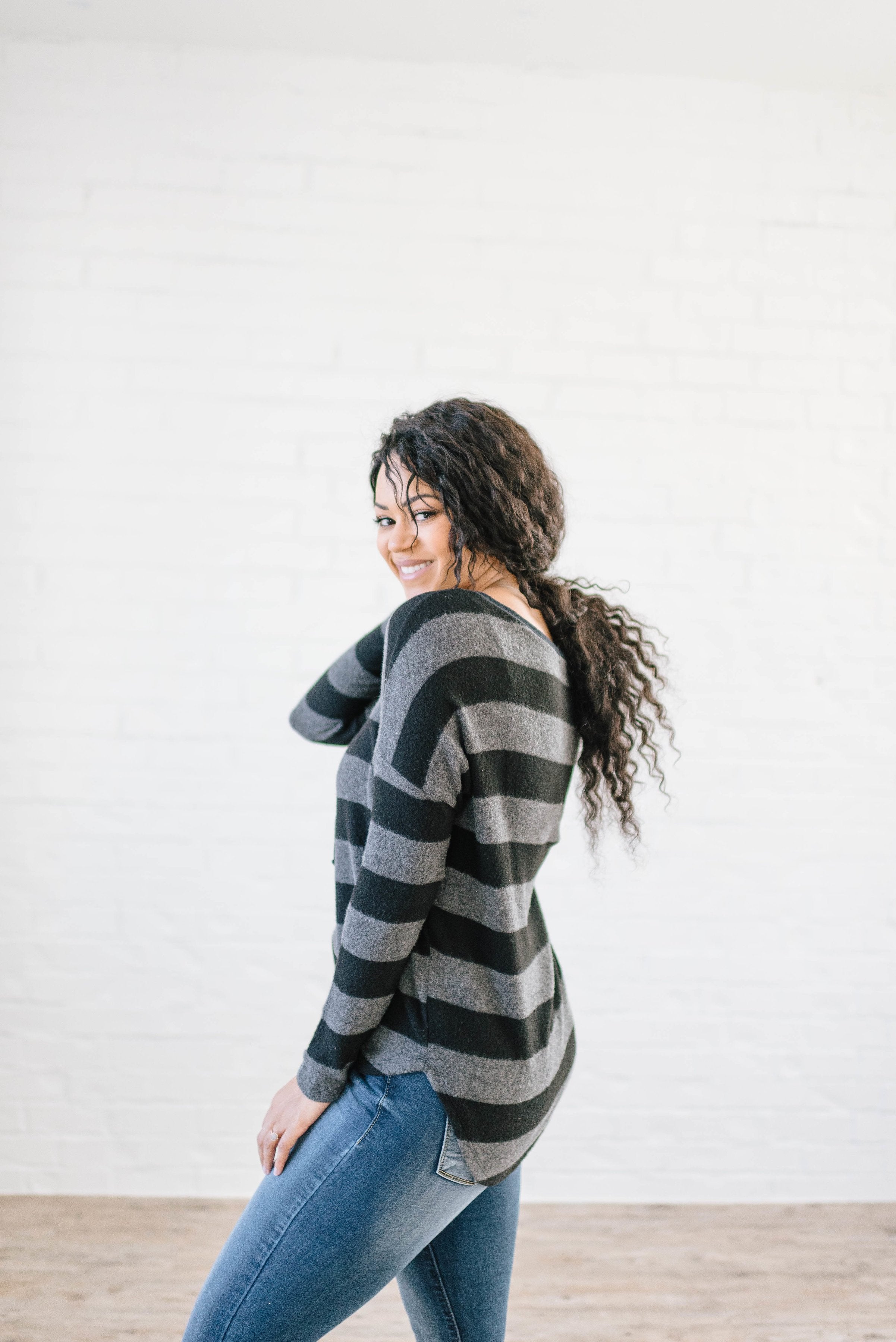 Taylor Ties in Stripes in Black & Charcoal