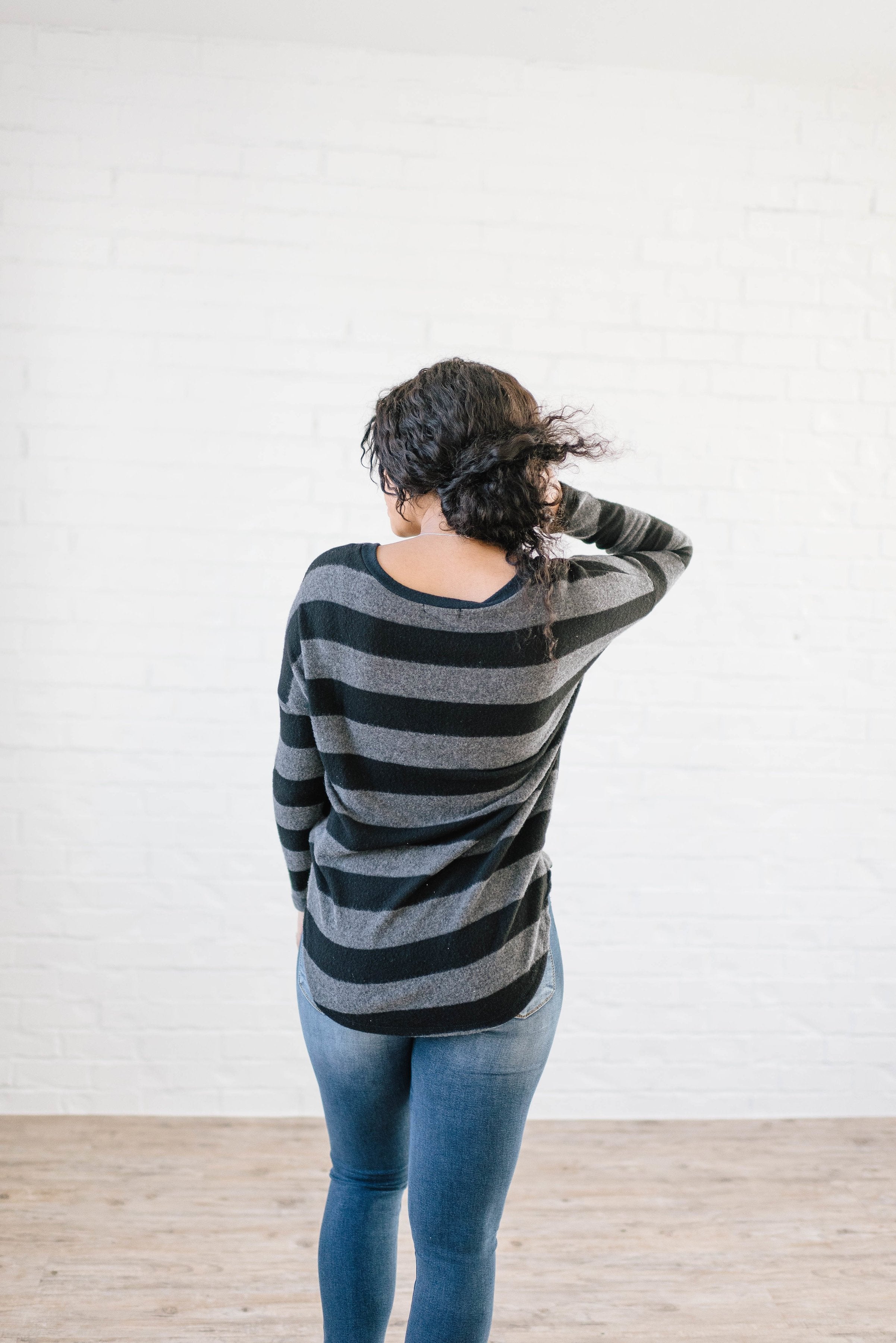 Taylor Ties in Stripes in Black & Charcoal