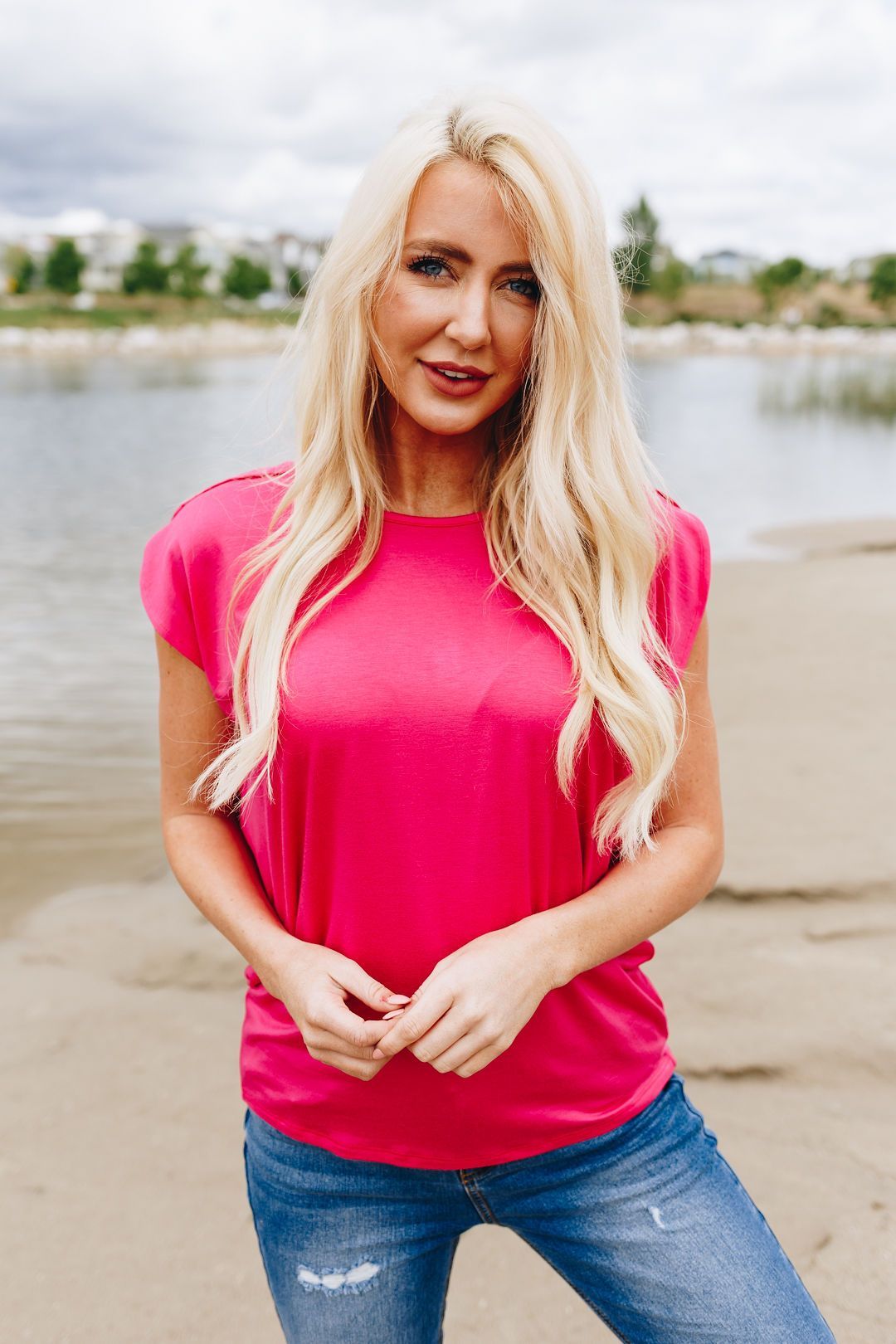 Te Adoro Top In Fuchsia