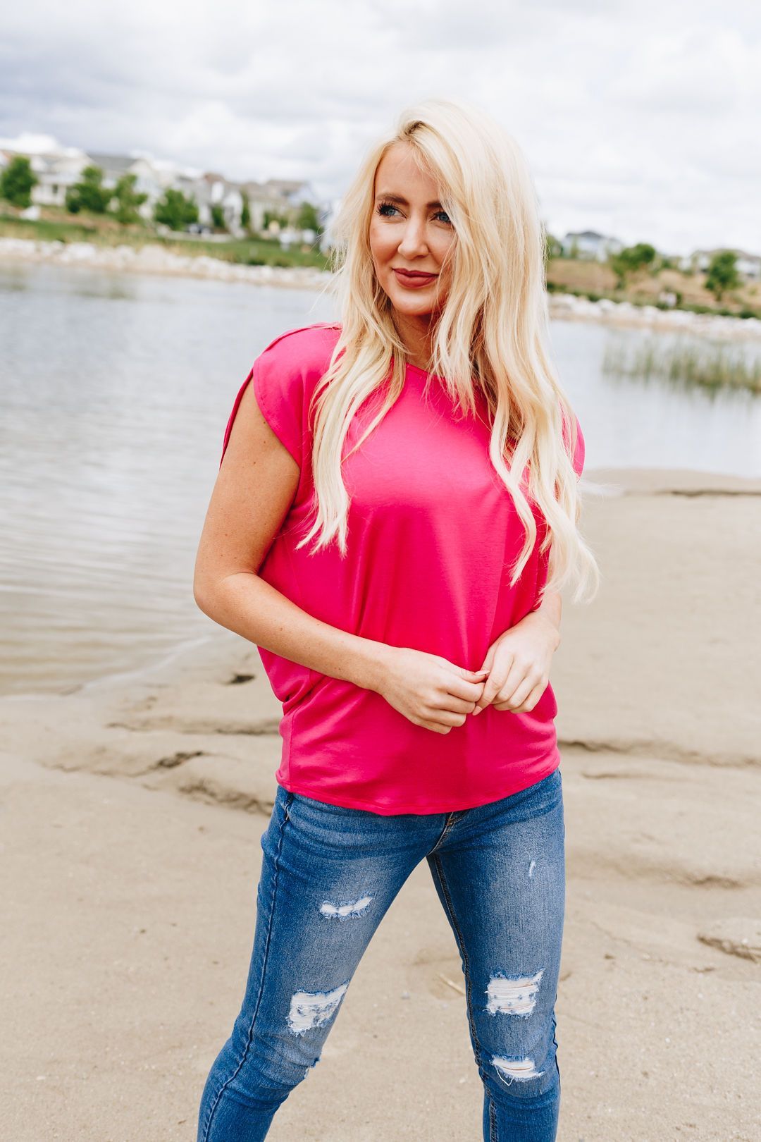 Te Adoro Top In Fuchsia