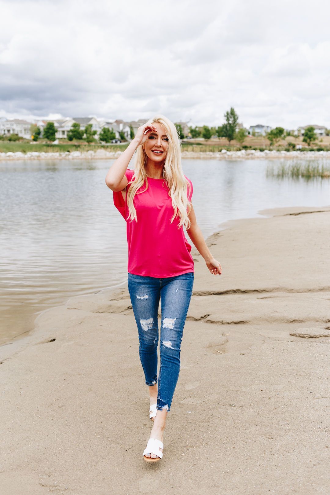 Te Adoro Top In Fuchsia