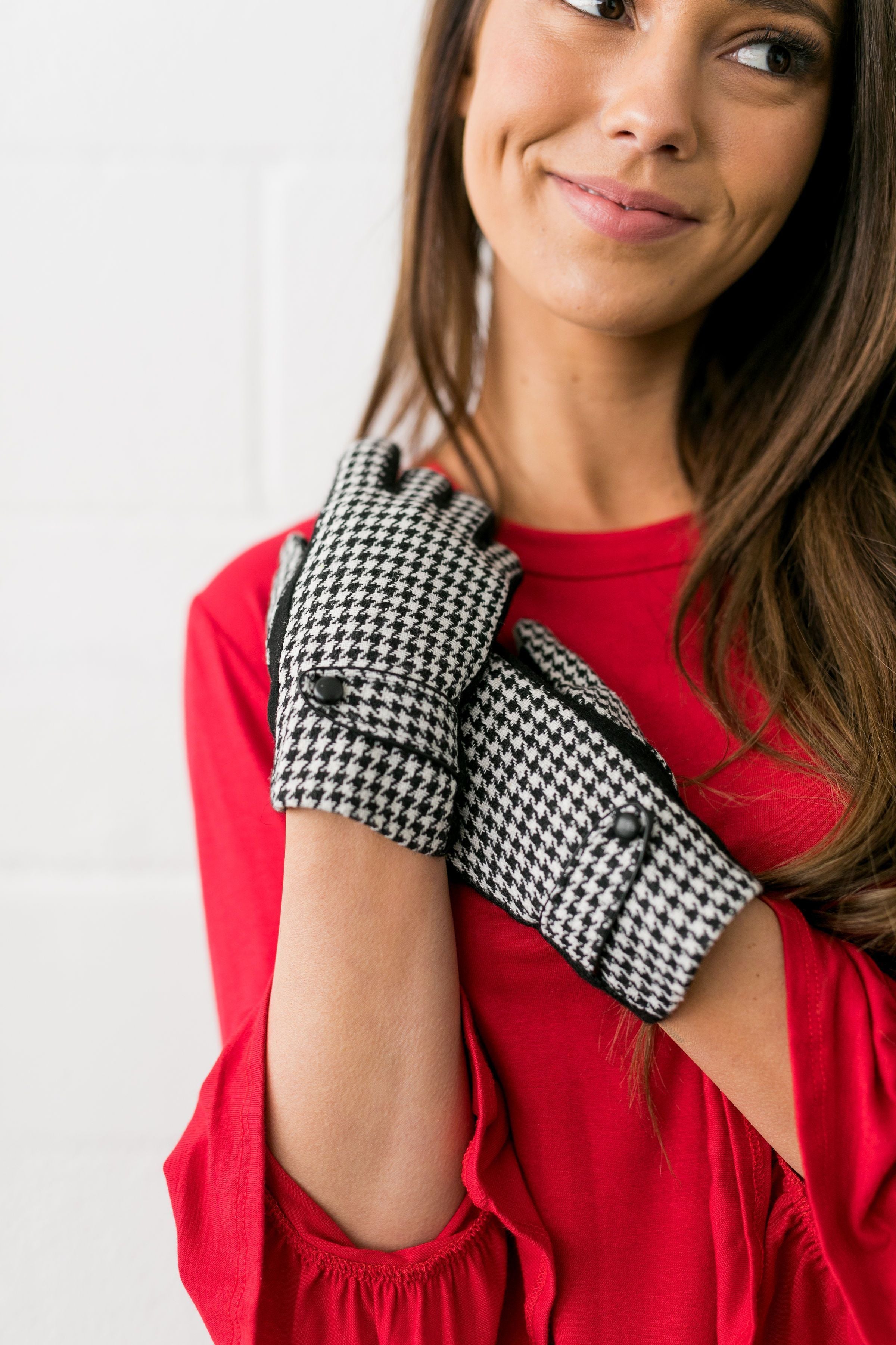 Tech Savvy Houndstooth Gloves
