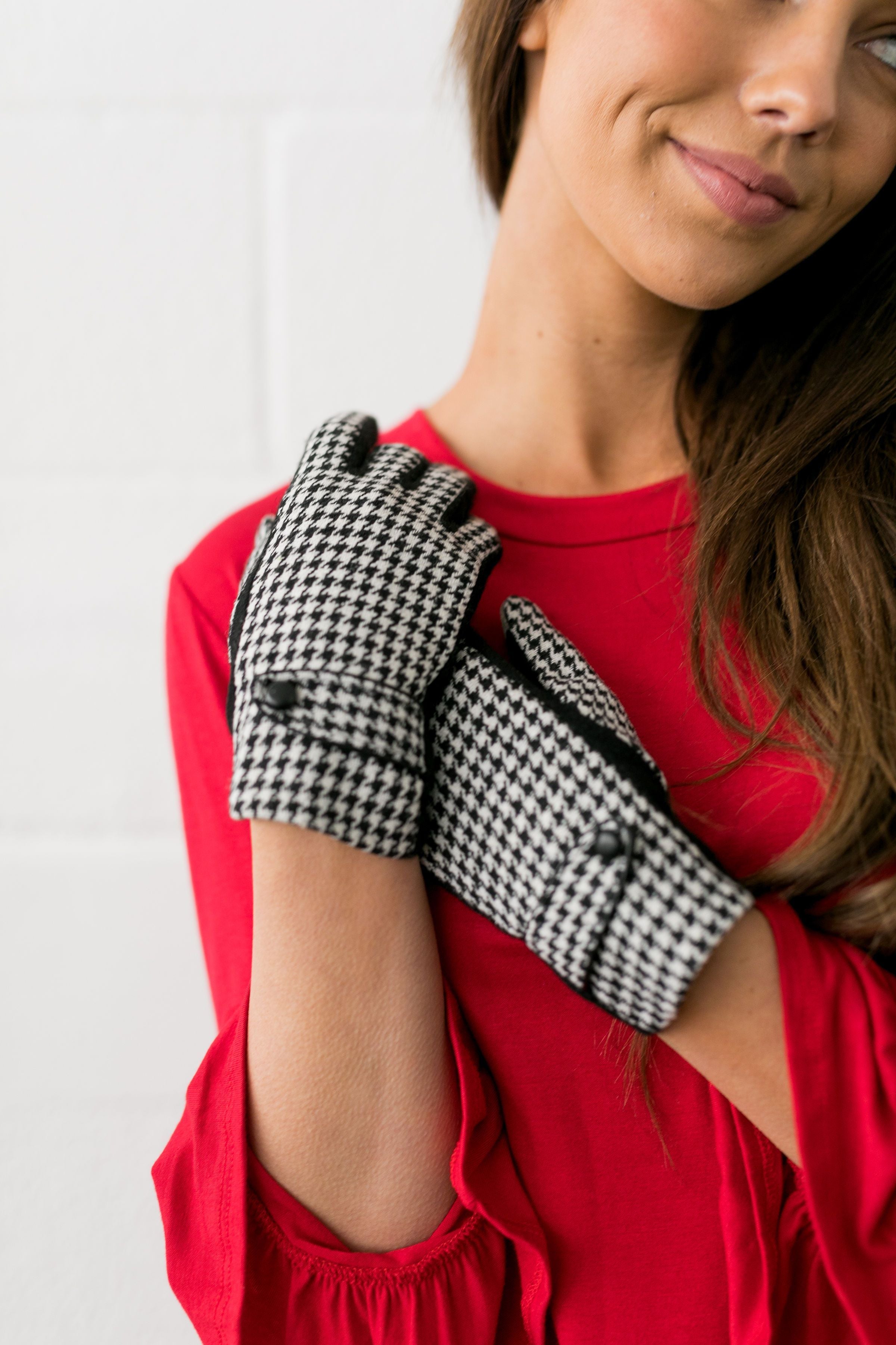 Tech Savvy Houndstooth Gloves