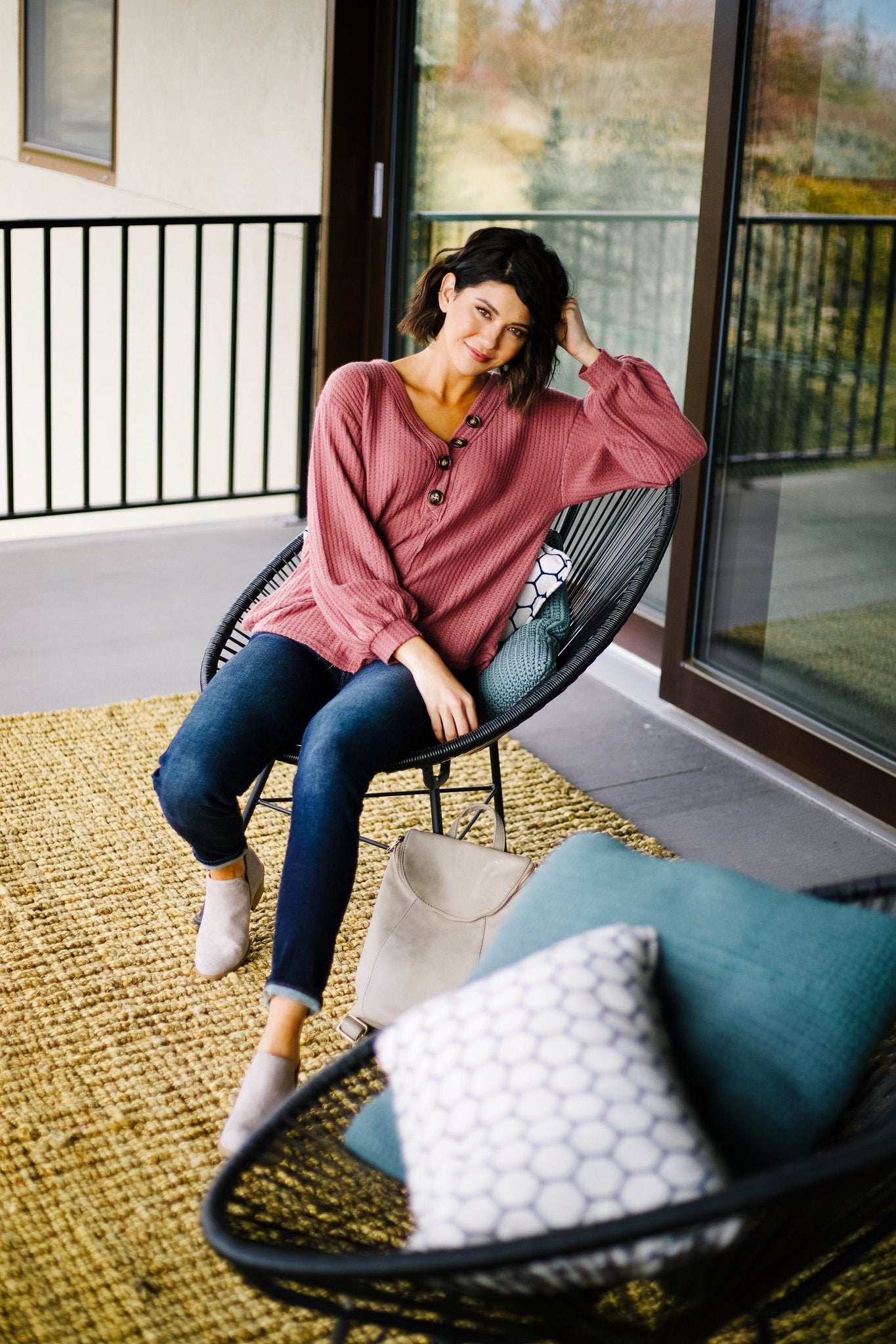 The Ashley Top in Mauve