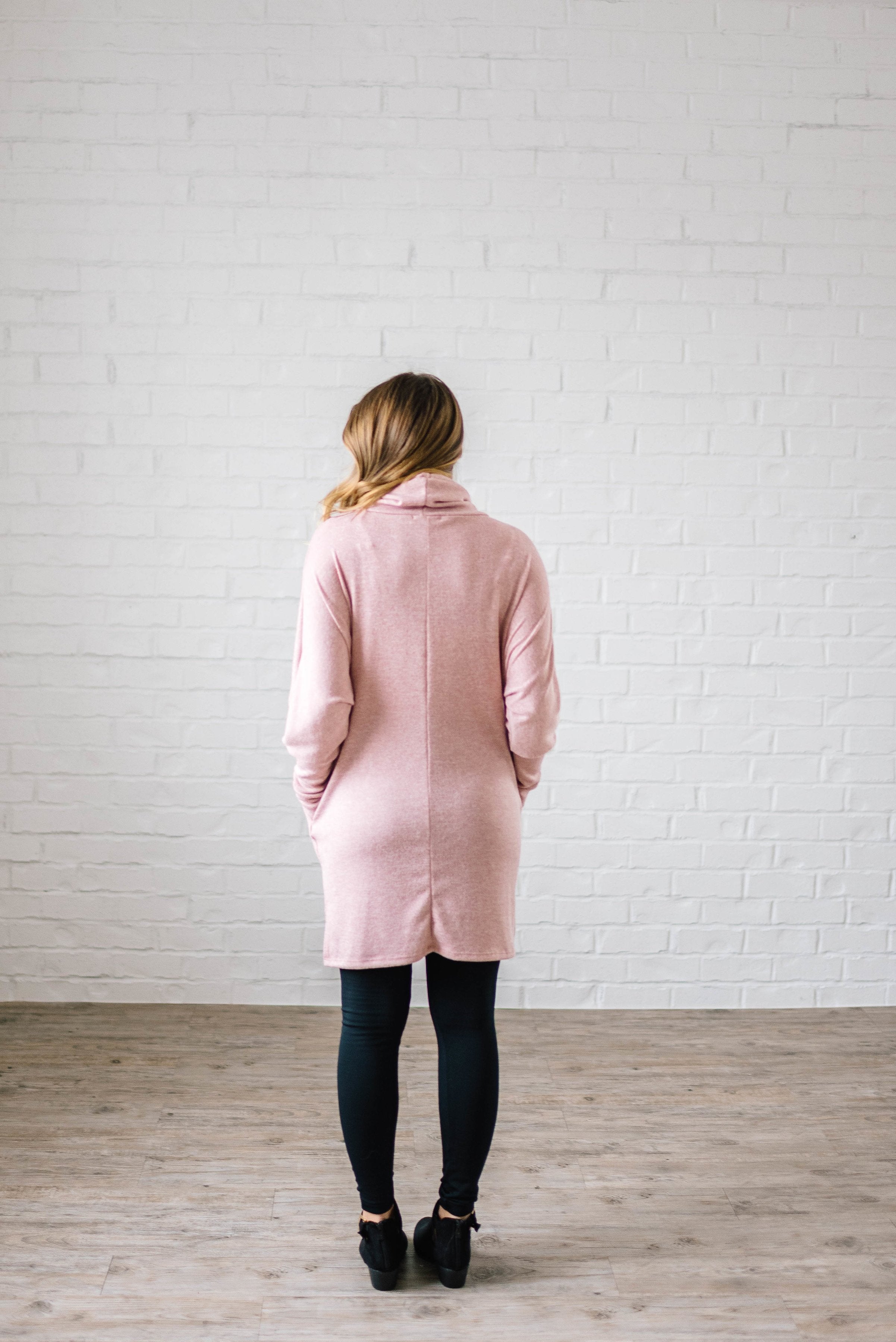 The Brighton Cowl Neck Tunic in Mauve