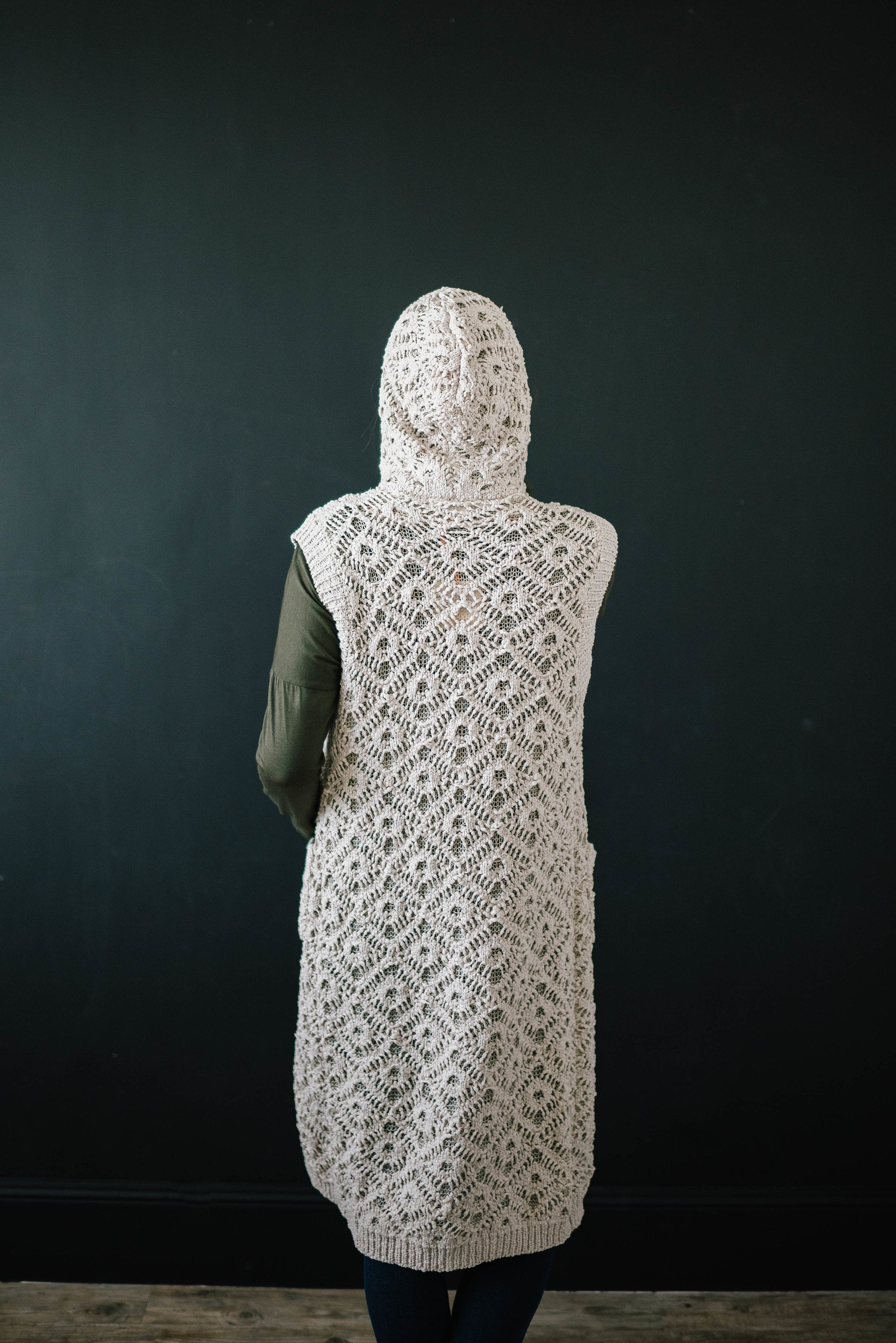 The Haley Hooded Sweater Vest in Oatmeal