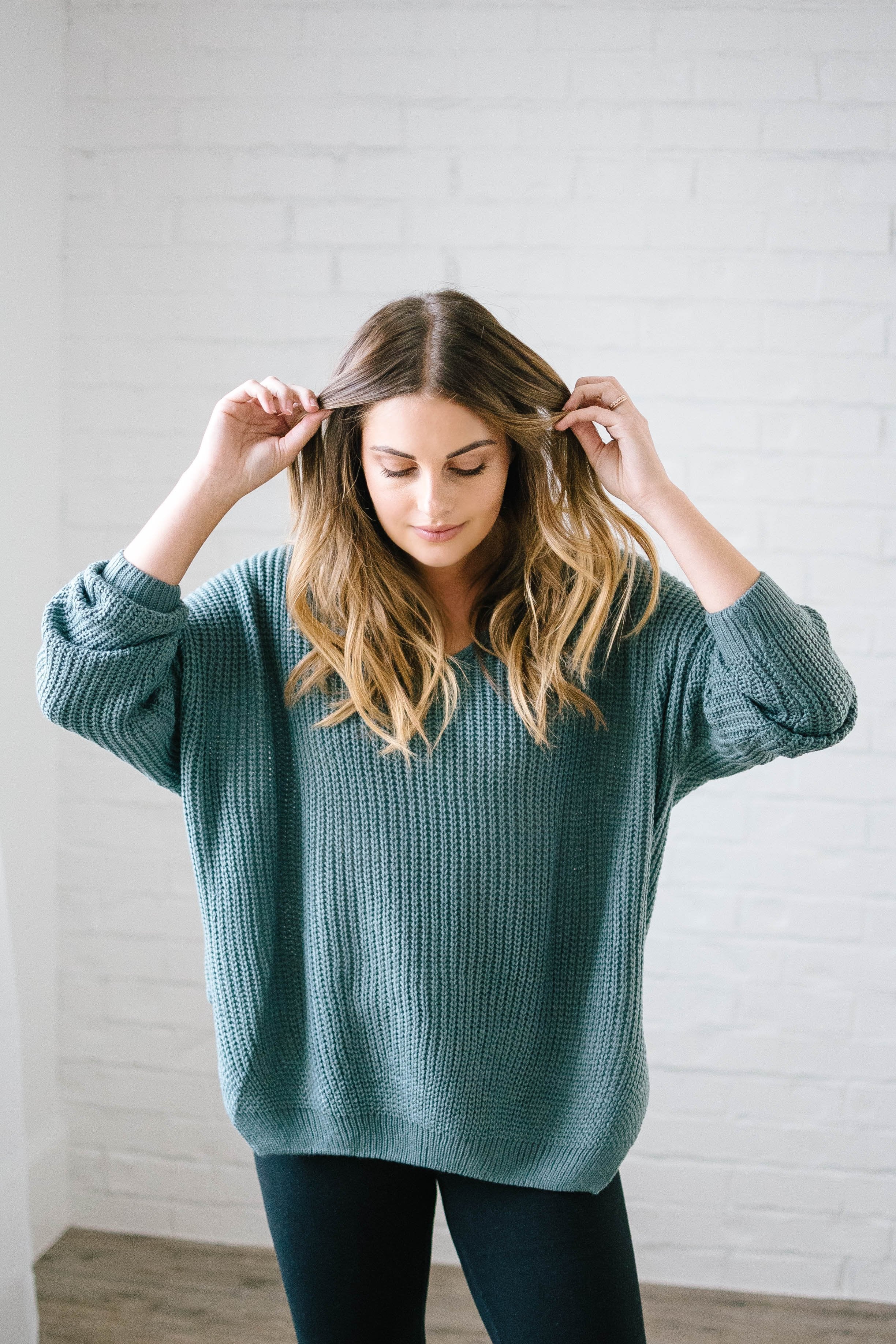 The Hayden Knit Sweater in Seafoam