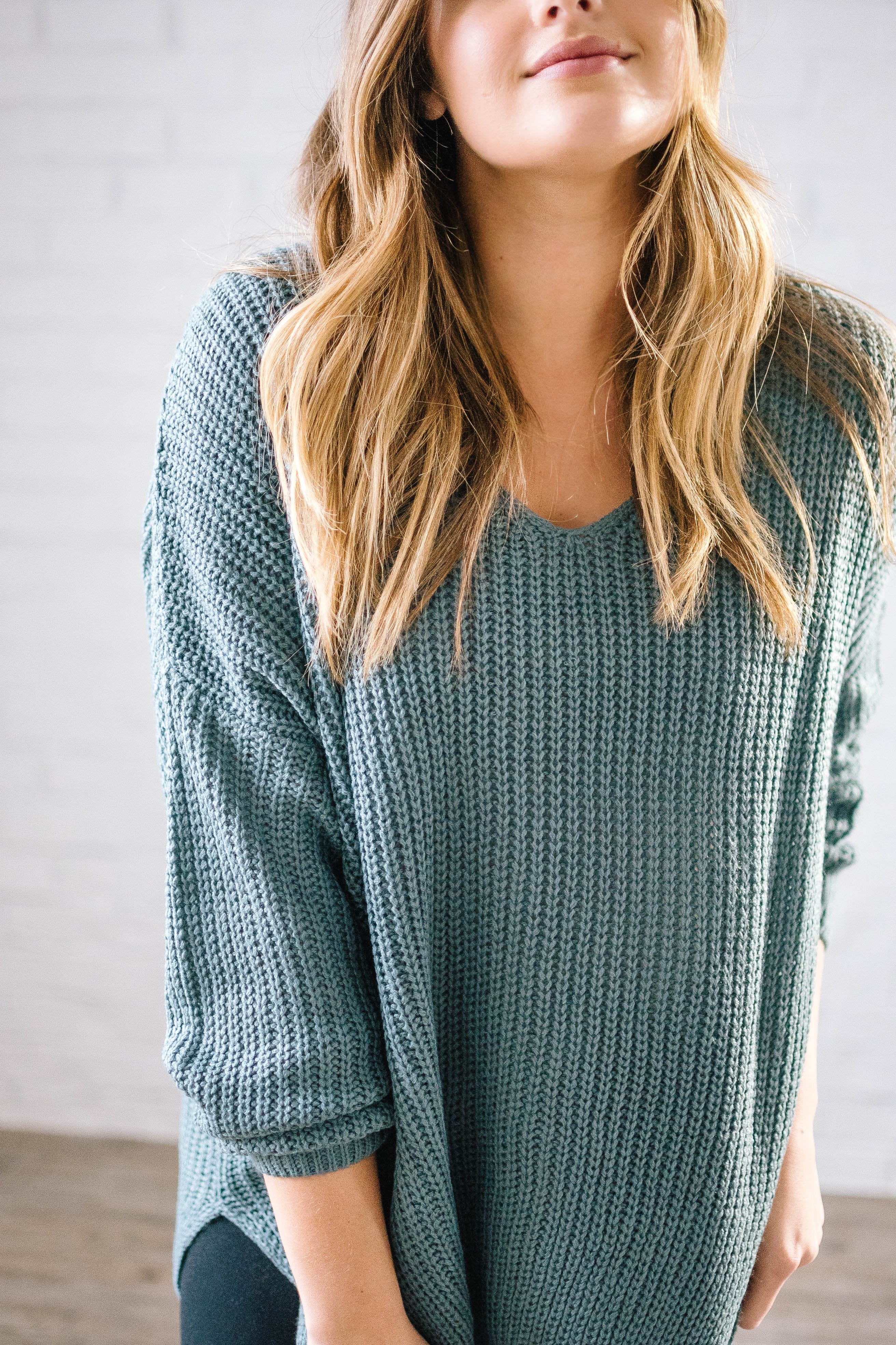 The Hayden Knit Sweater in Seafoam