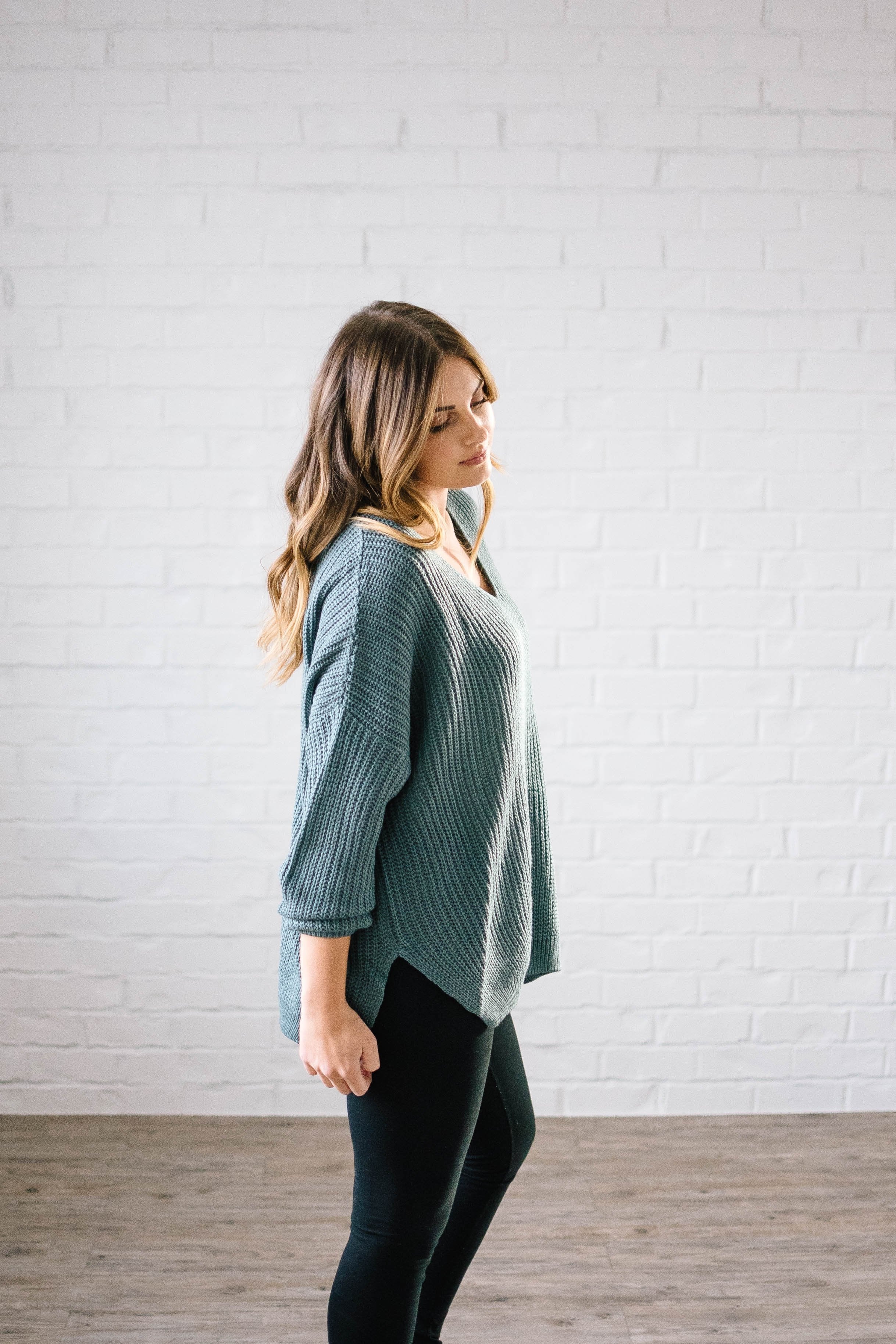 The Hayden Knit Sweater in Seafoam