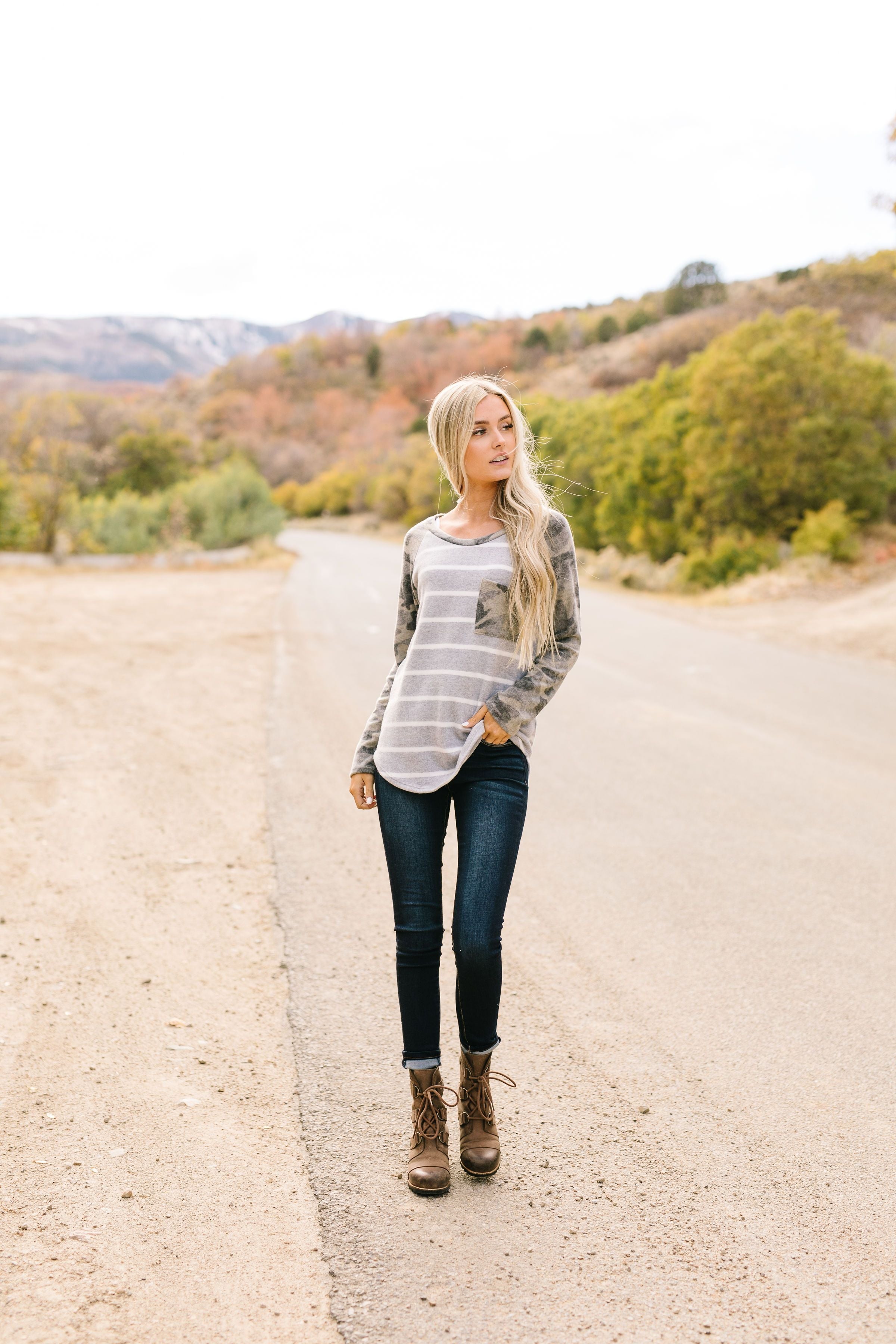 The Hunt Is Over Camouflage Raglan Sleeved Top - ALL SALES FINAL