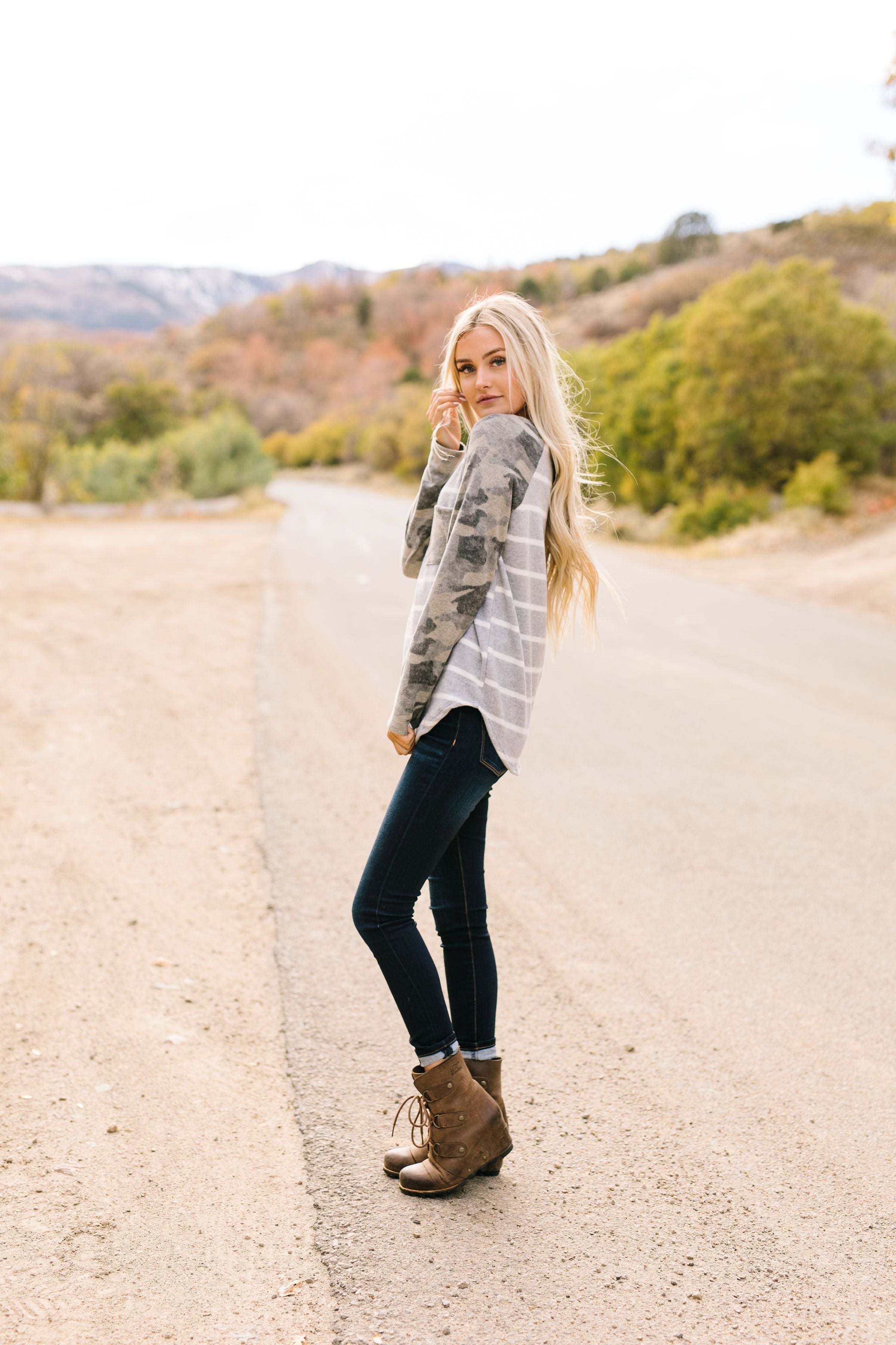 The Hunt Is Over Camouflage Raglan Sleeved Top - ALL SALES FINAL