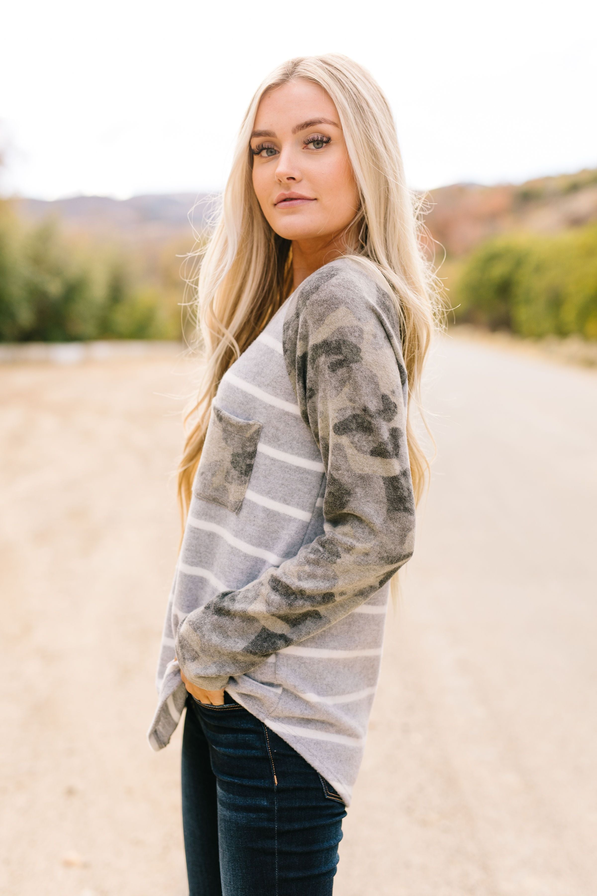 The Hunt Is Over Camouflage Raglan Sleeved Top - ALL SALES FINAL