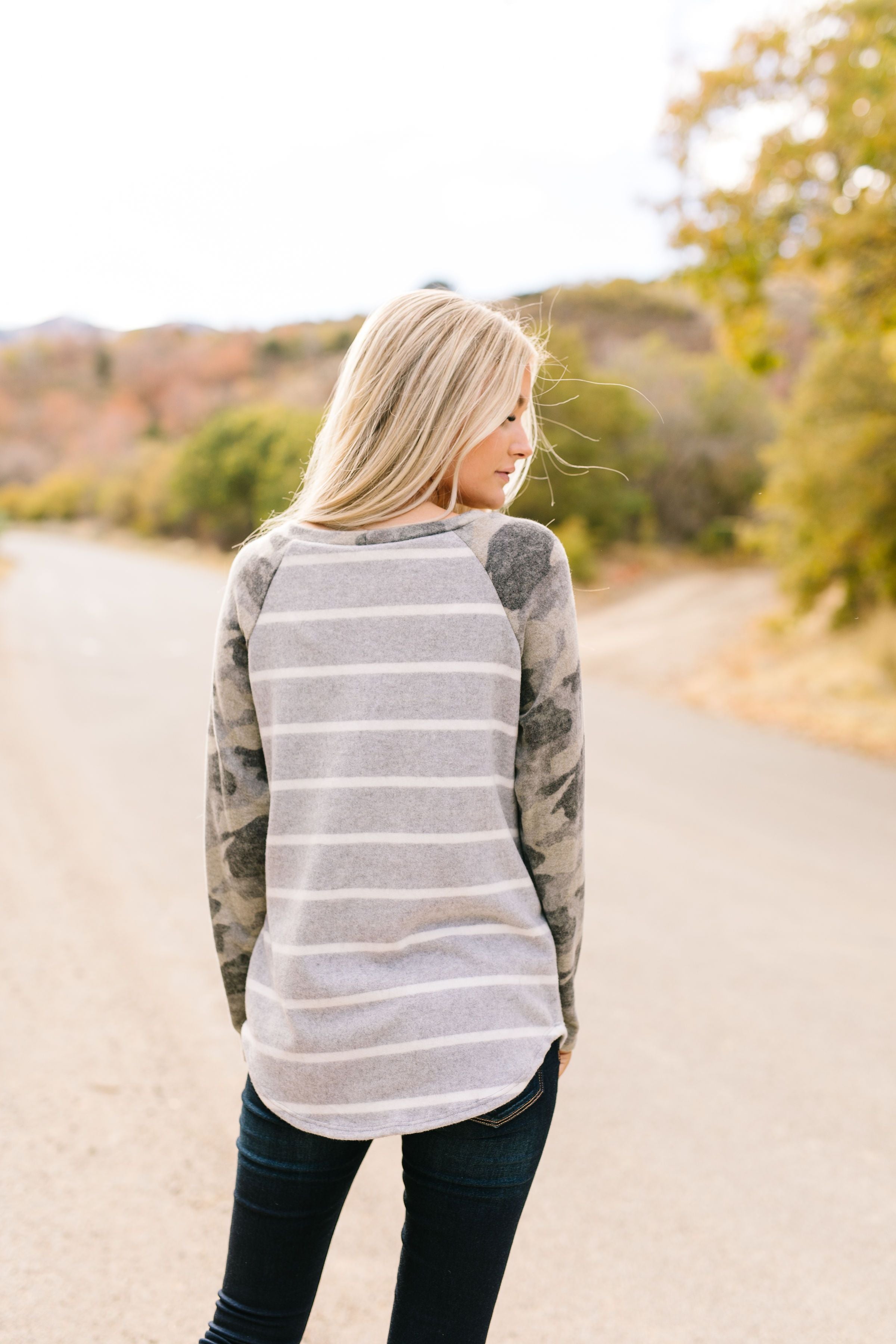 The Hunt Is Over Camouflage Raglan Sleeved Top - ALL SALES FINAL
