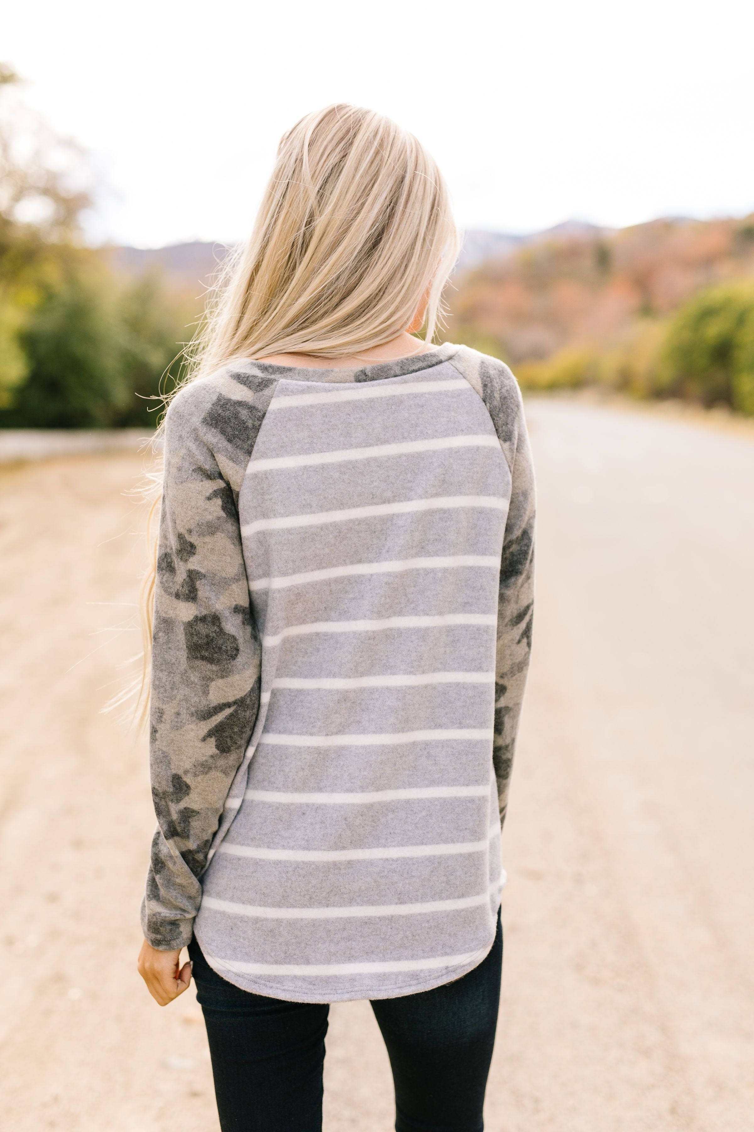 The Hunt Is Over Camouflage Raglan Sleeved Top - ALL SALES FINAL