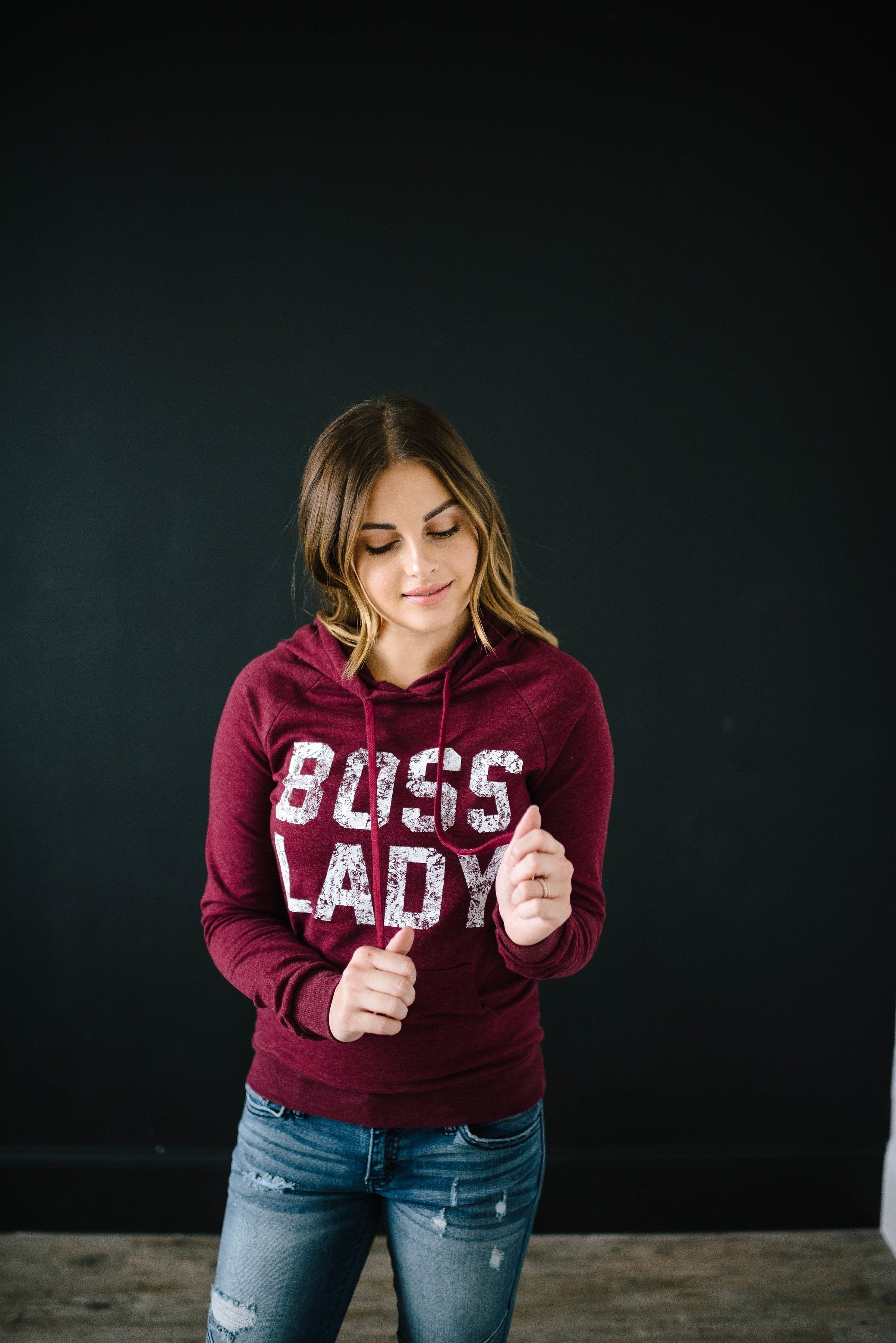 The Hustler Hoodie in Burgundy