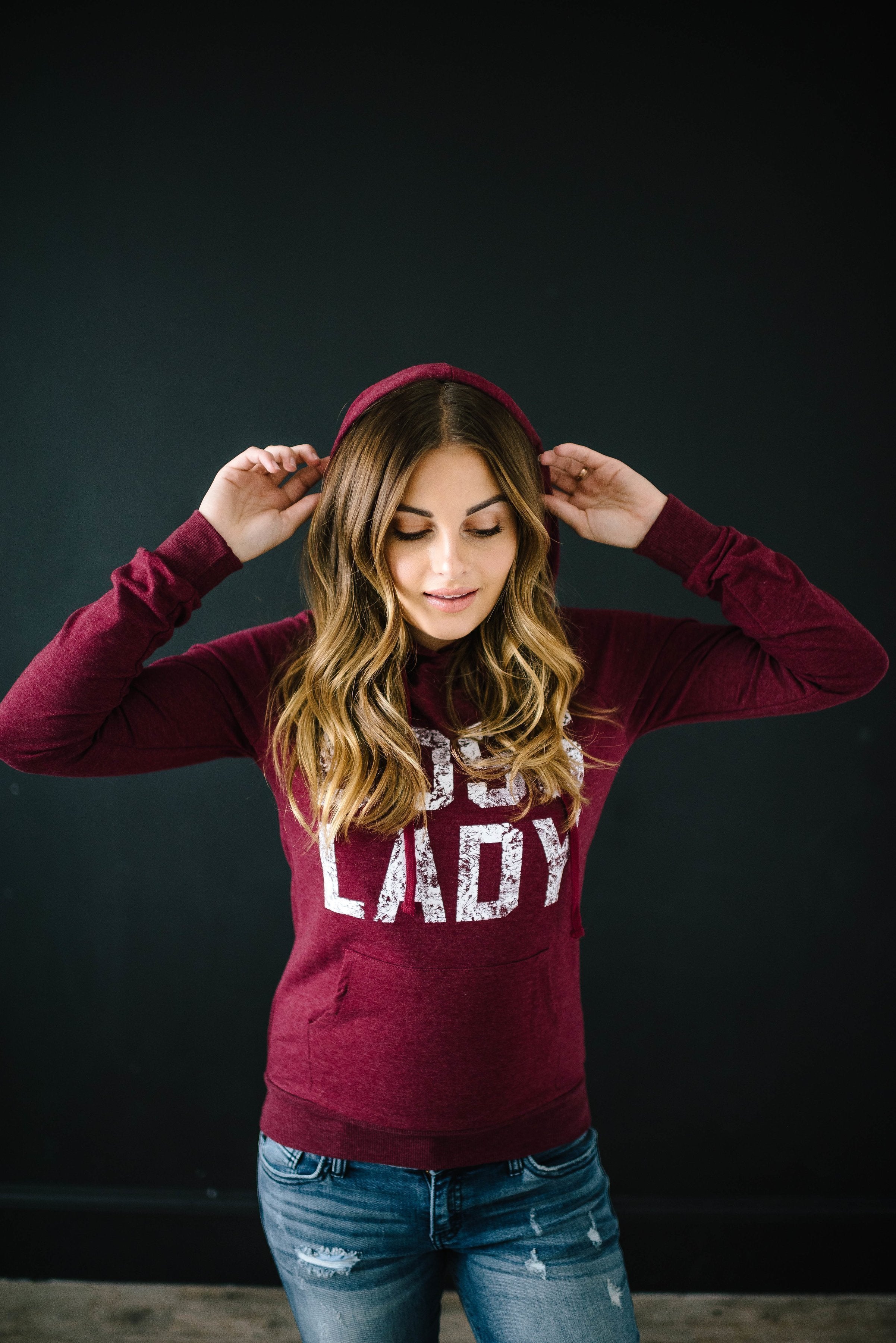 The Hustler Hoodie in Burgundy