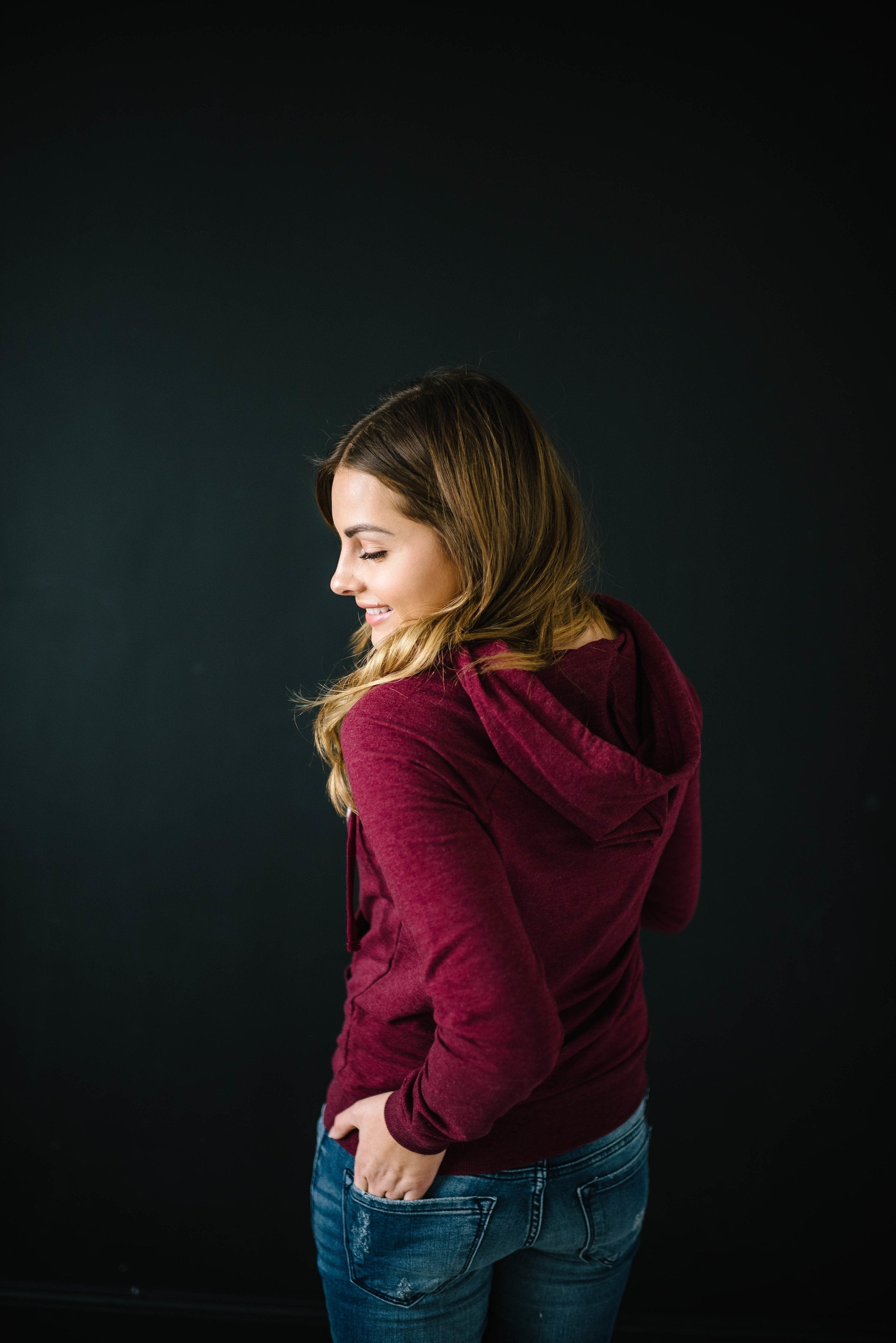 The Hustler Hoodie in Burgundy