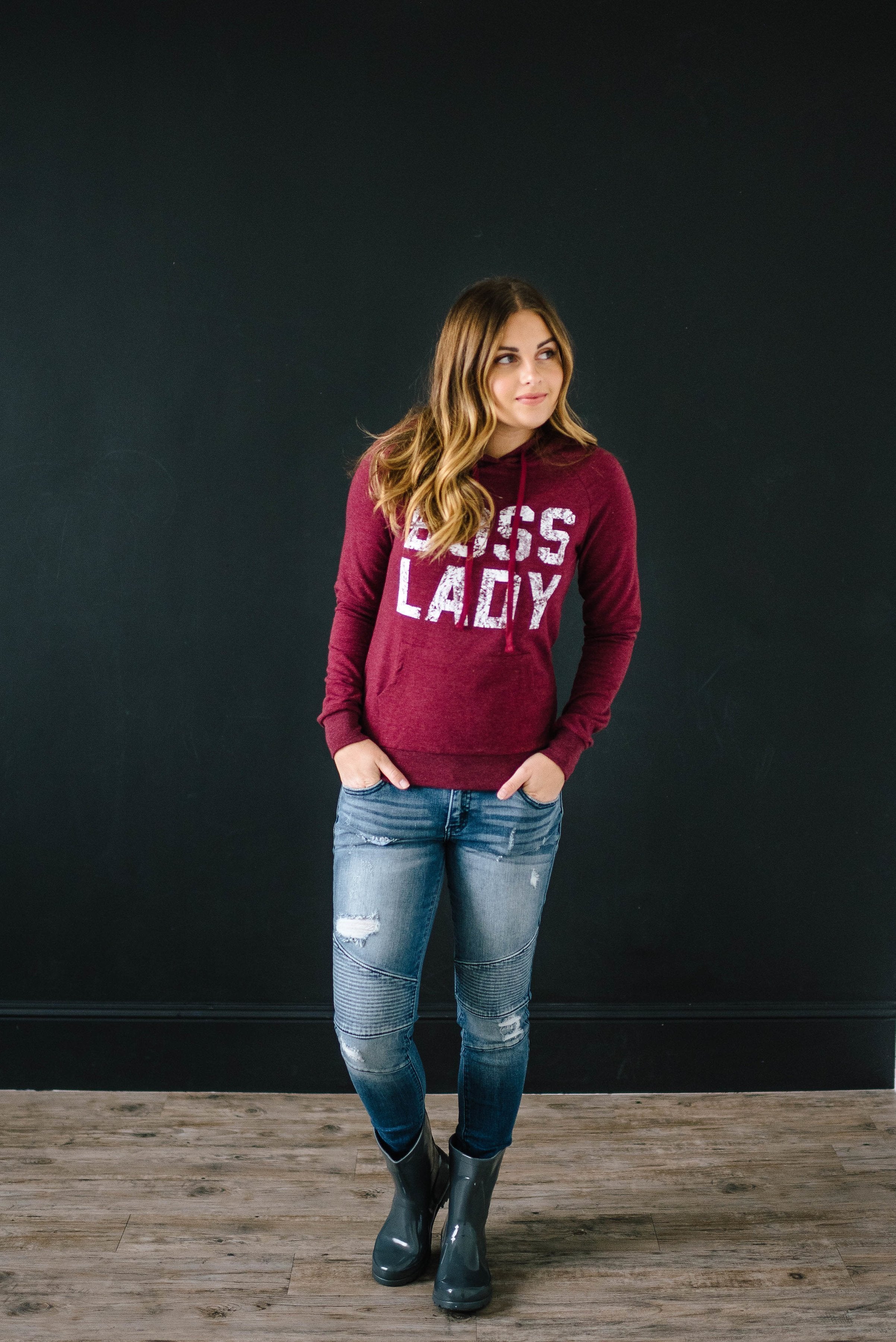 The Hustler Hoodie in Burgundy