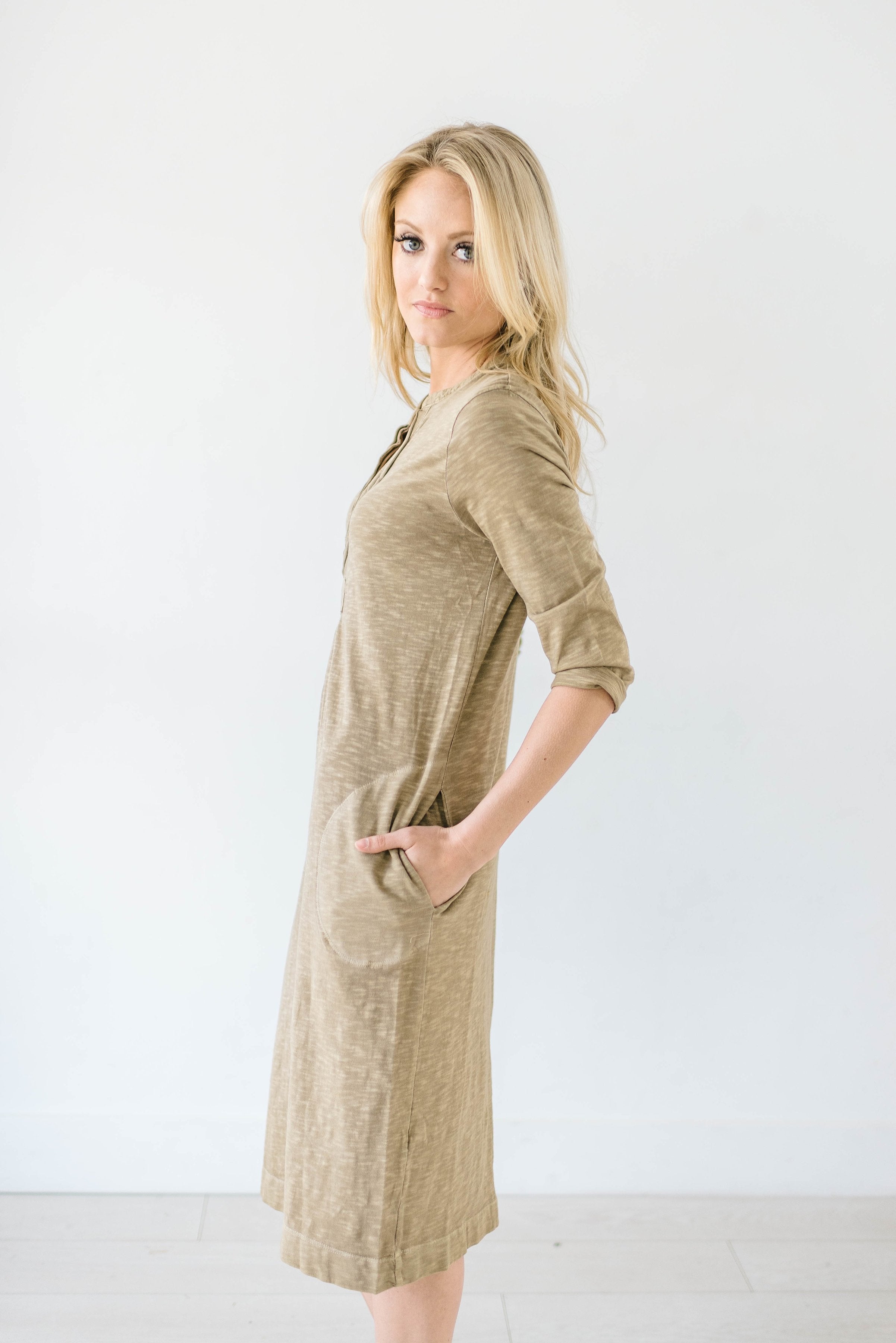 The McCall Dress in Pale Olive