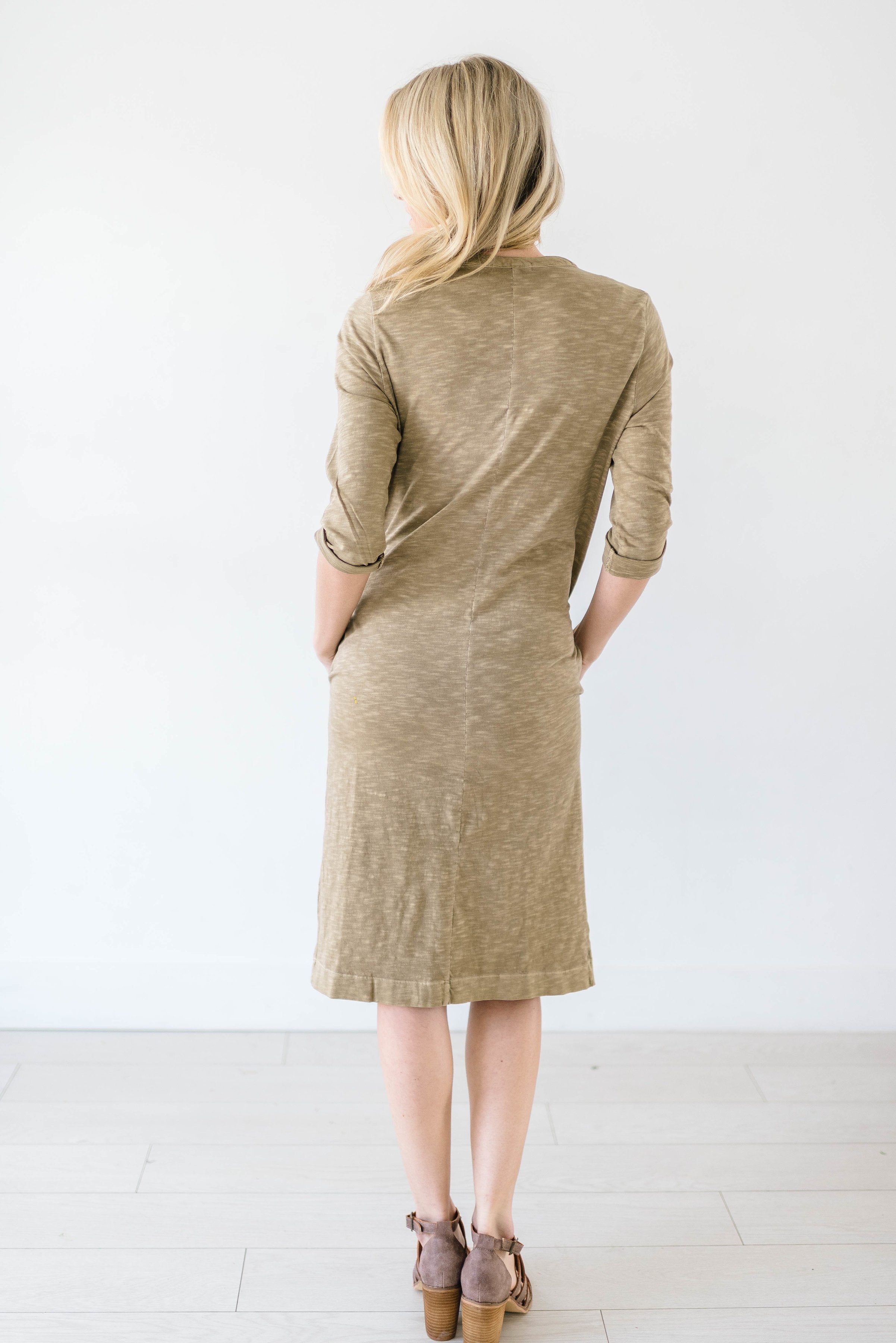 The McCall Dress in Pale Olive