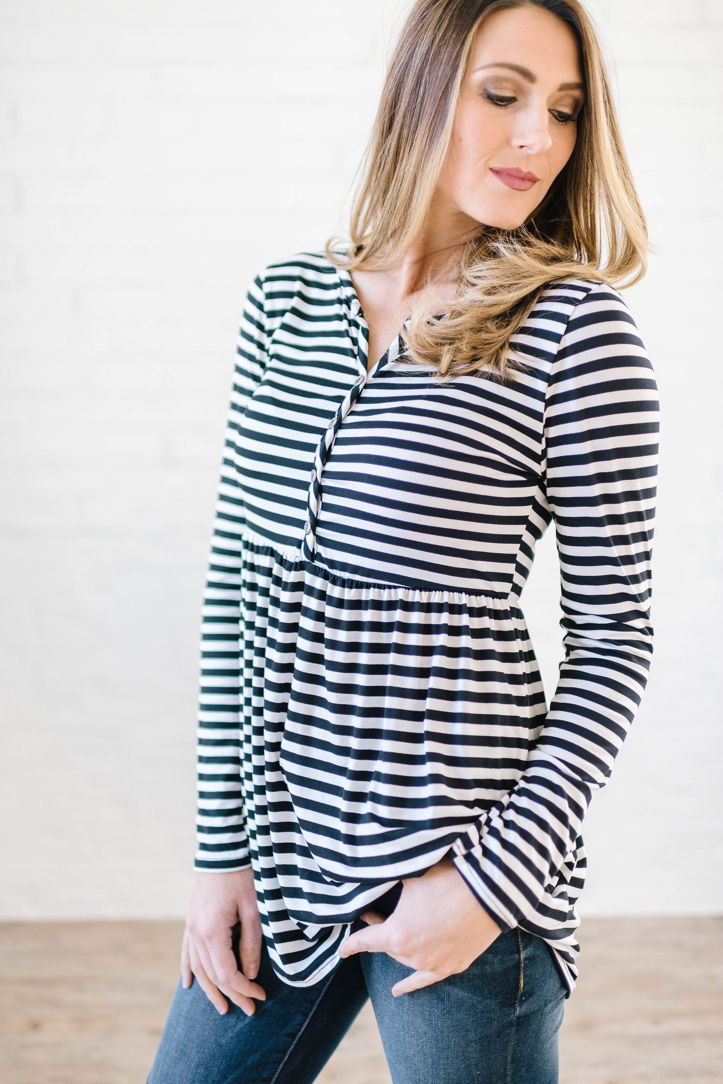 The Sailor Striped Peplum in Black & White