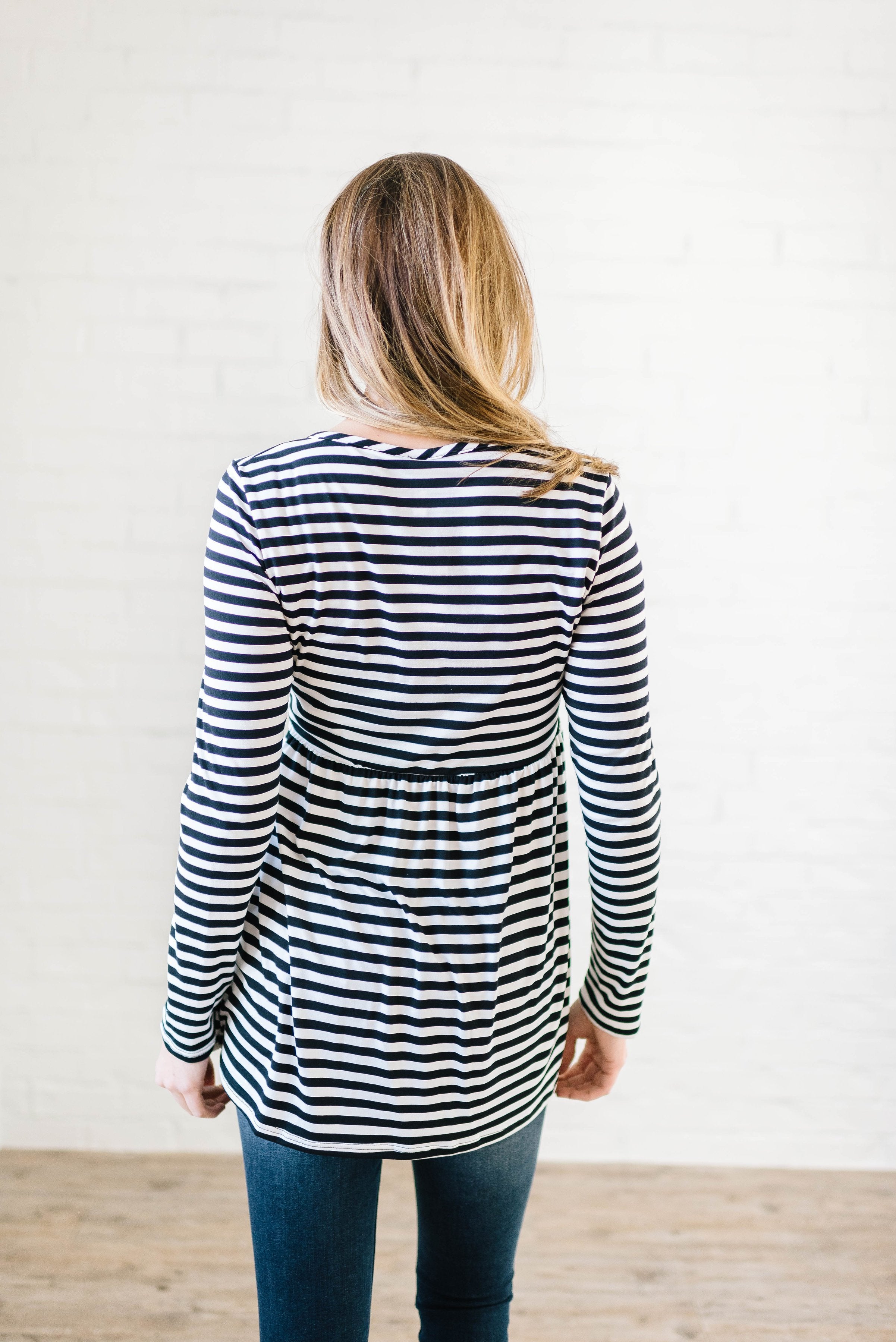 The Sailor Striped Peplum in Black & White