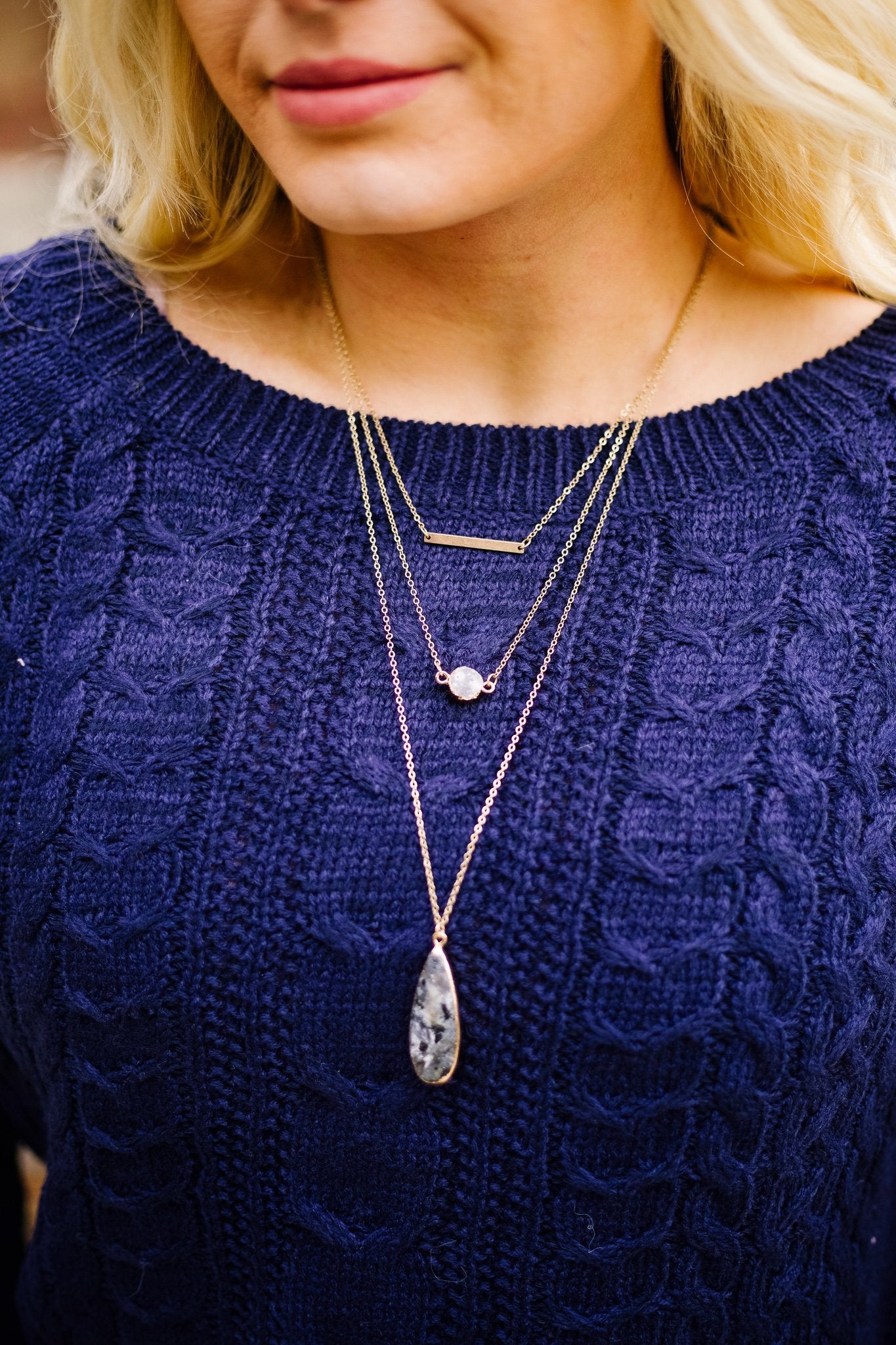 The Trifecta Statement Necklace In Black