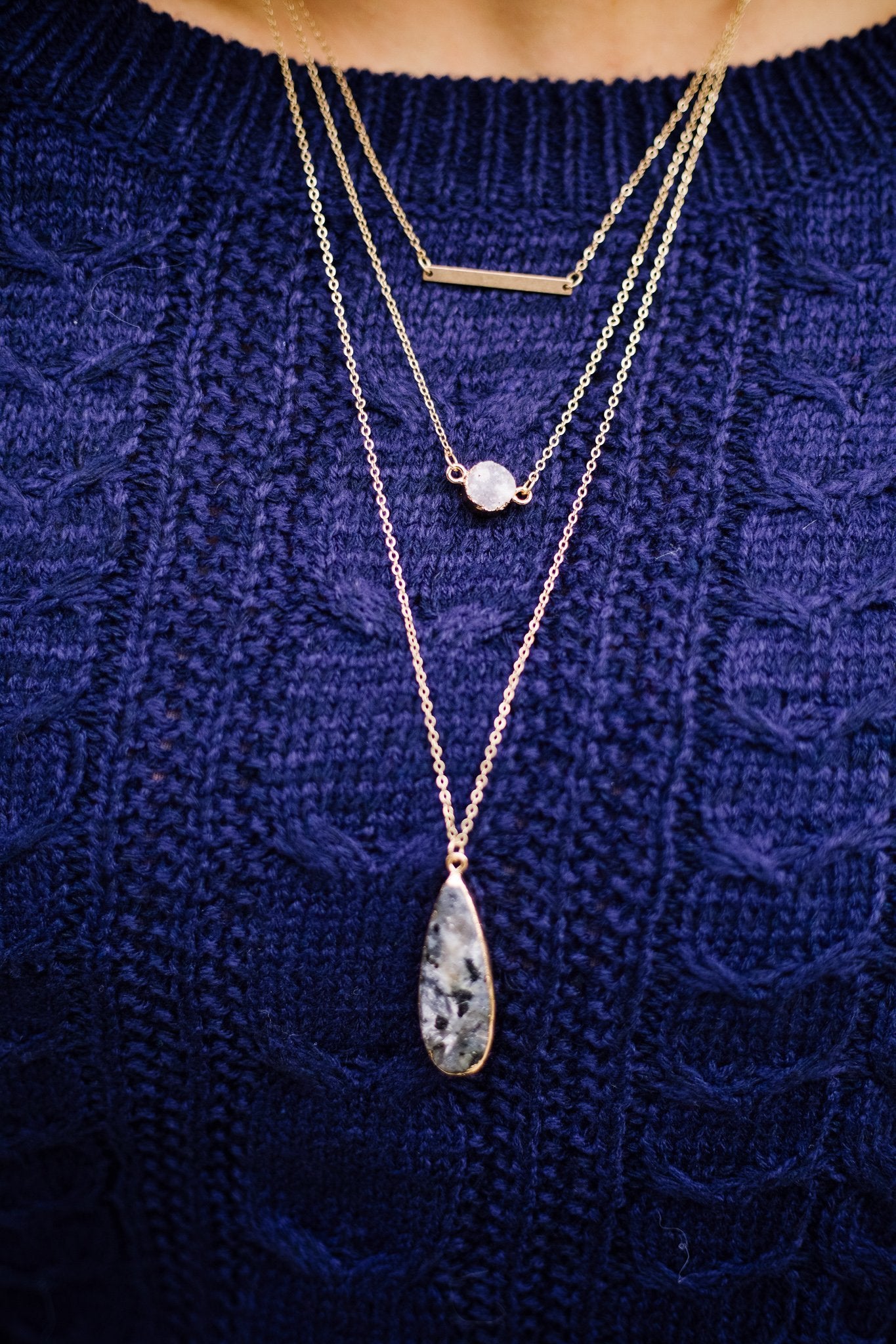 The Trifecta Statement Necklace In Black