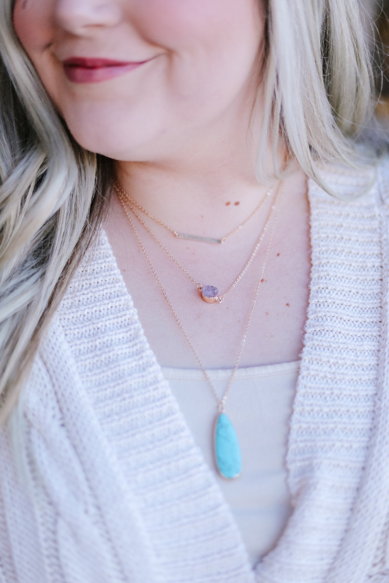 The Trifecta Statement Necklace In Turquoise