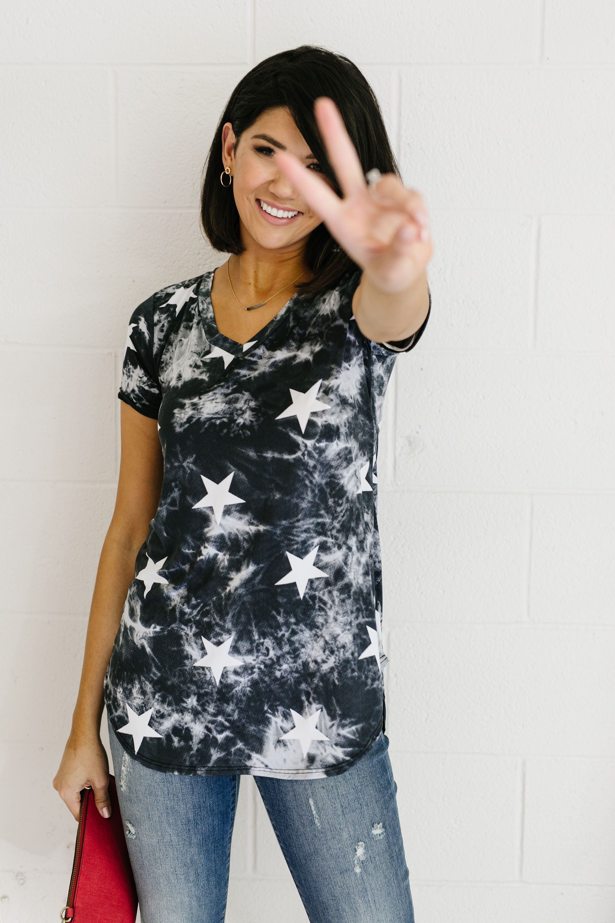 Tie Dye Glory V-neck In Black