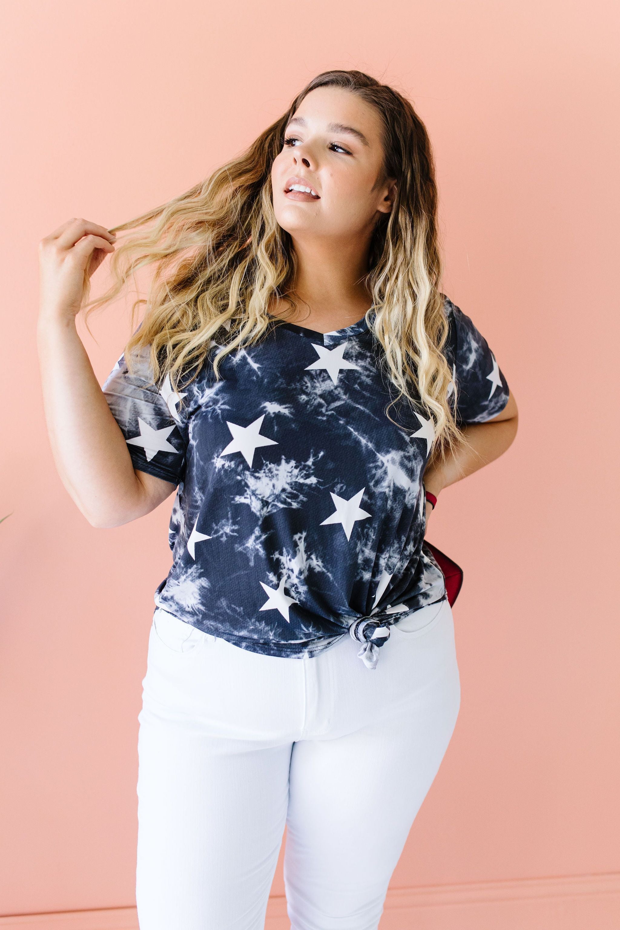 Tie Dye Glory V-neck In Black