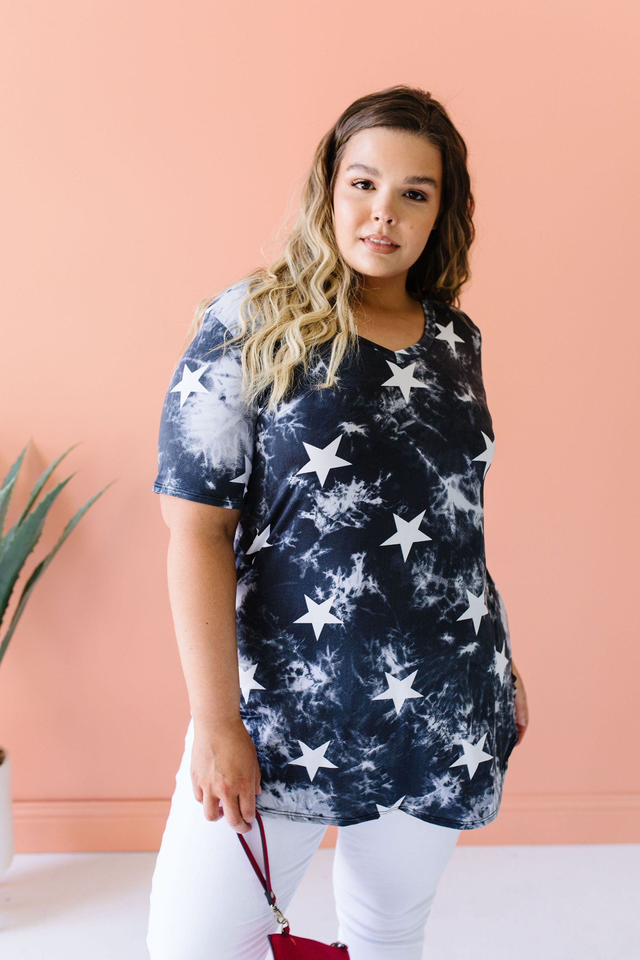 Tie Dye Glory V-neck In Black