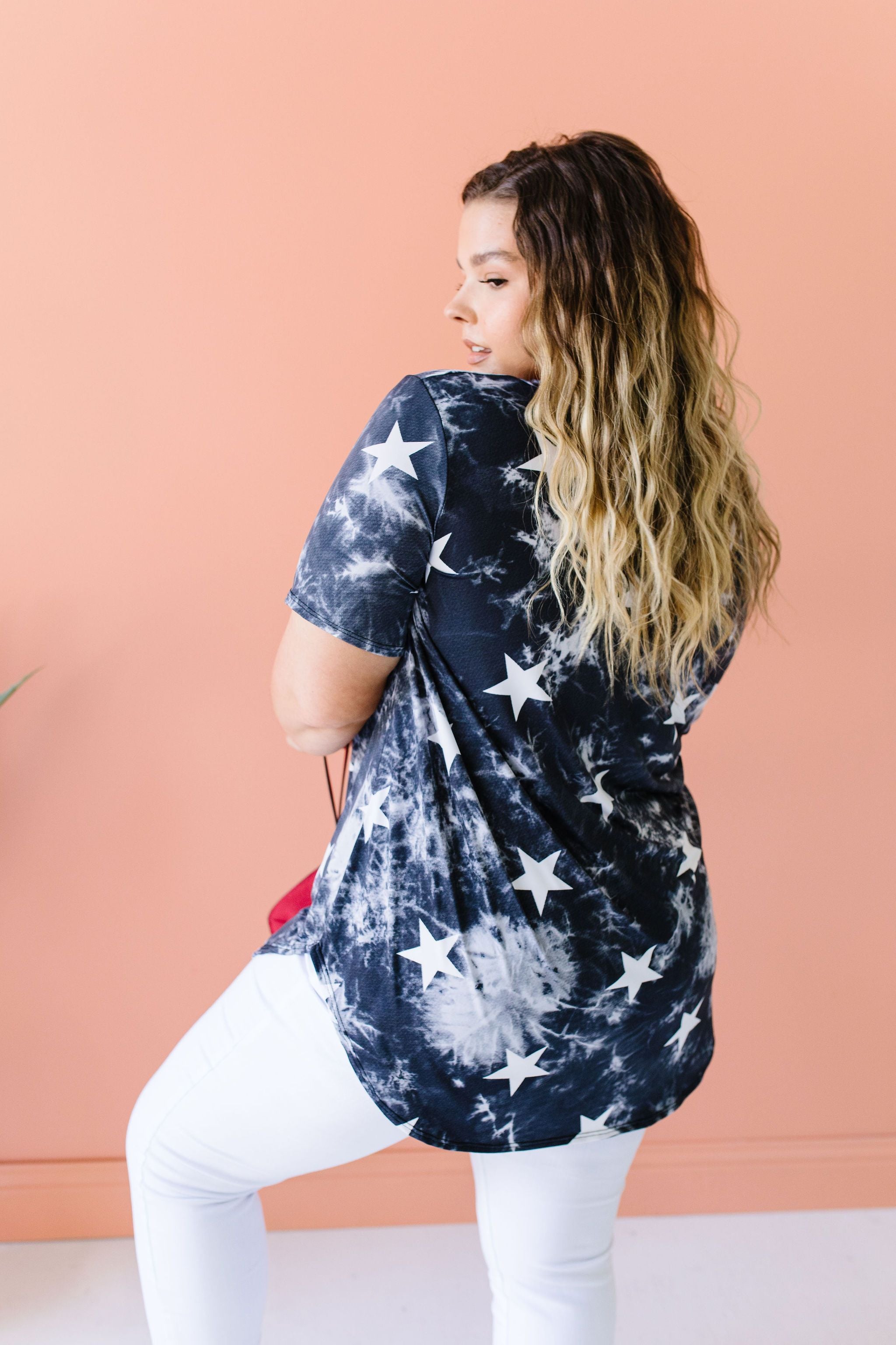 Tie Dye Glory V-neck In Black