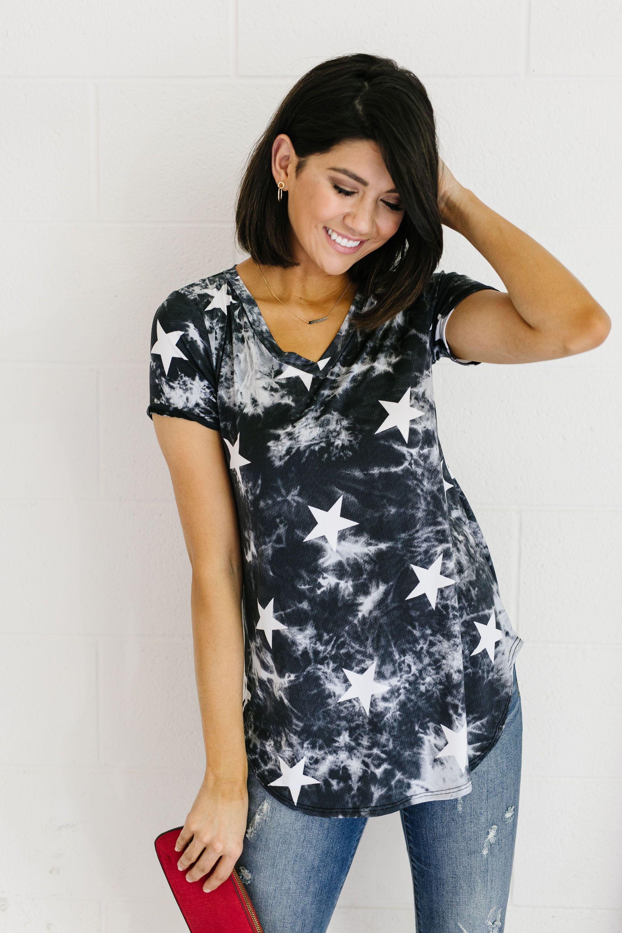 Tie Dye Glory V-neck In Black