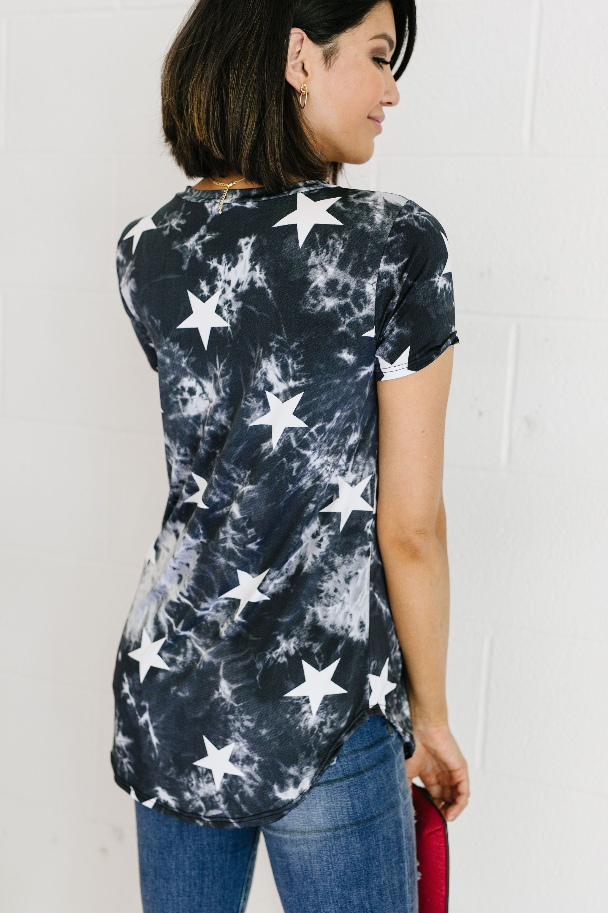 Tie Dye Glory V-neck In Black