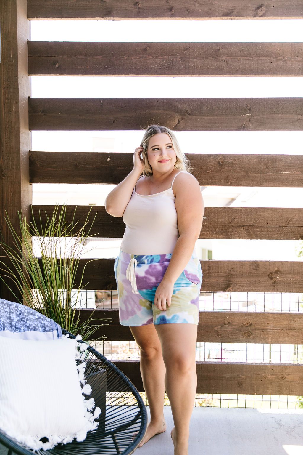 Tie Dye Swirls Shorts In Purple