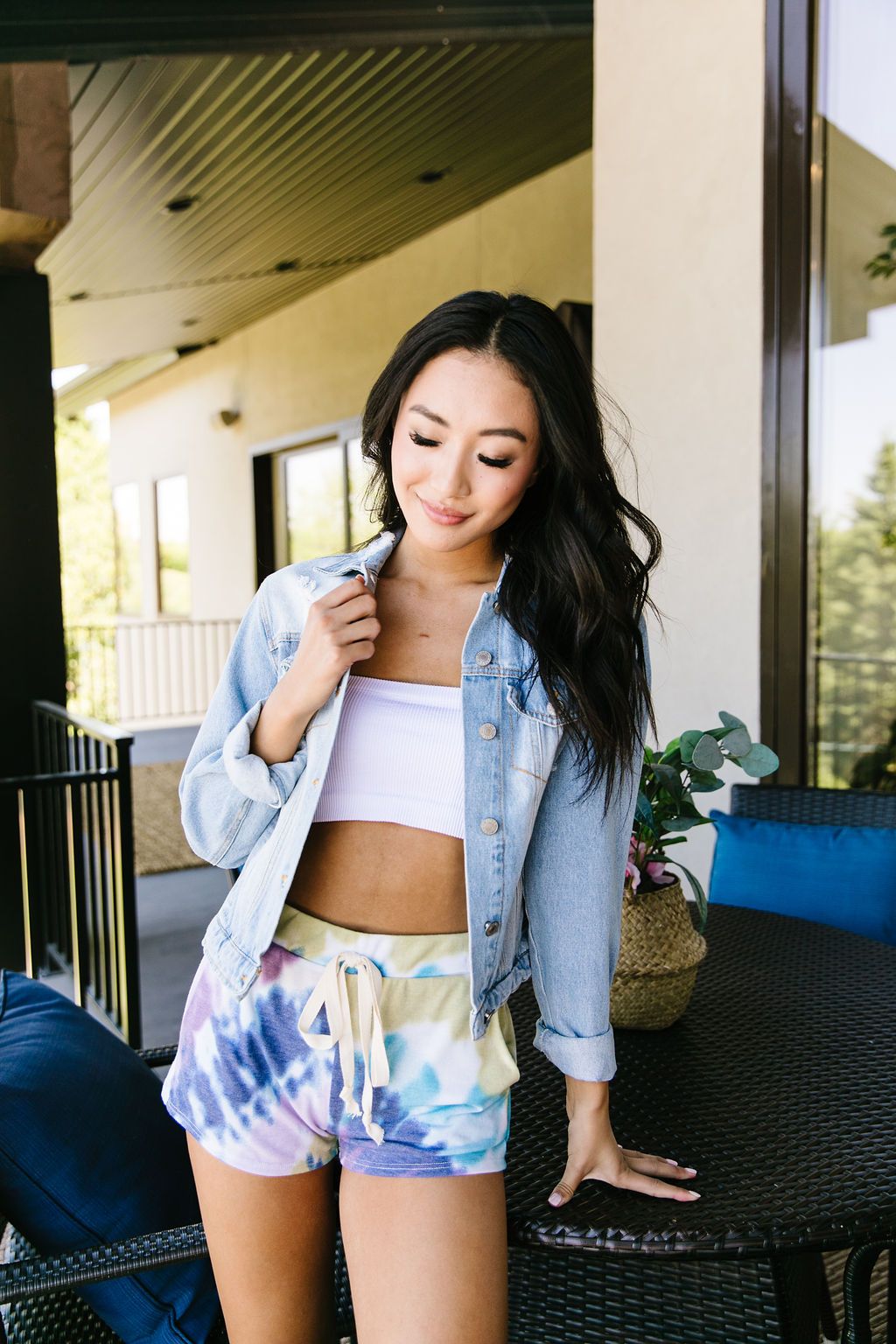 Tie Dye Swirls Shorts In Purple