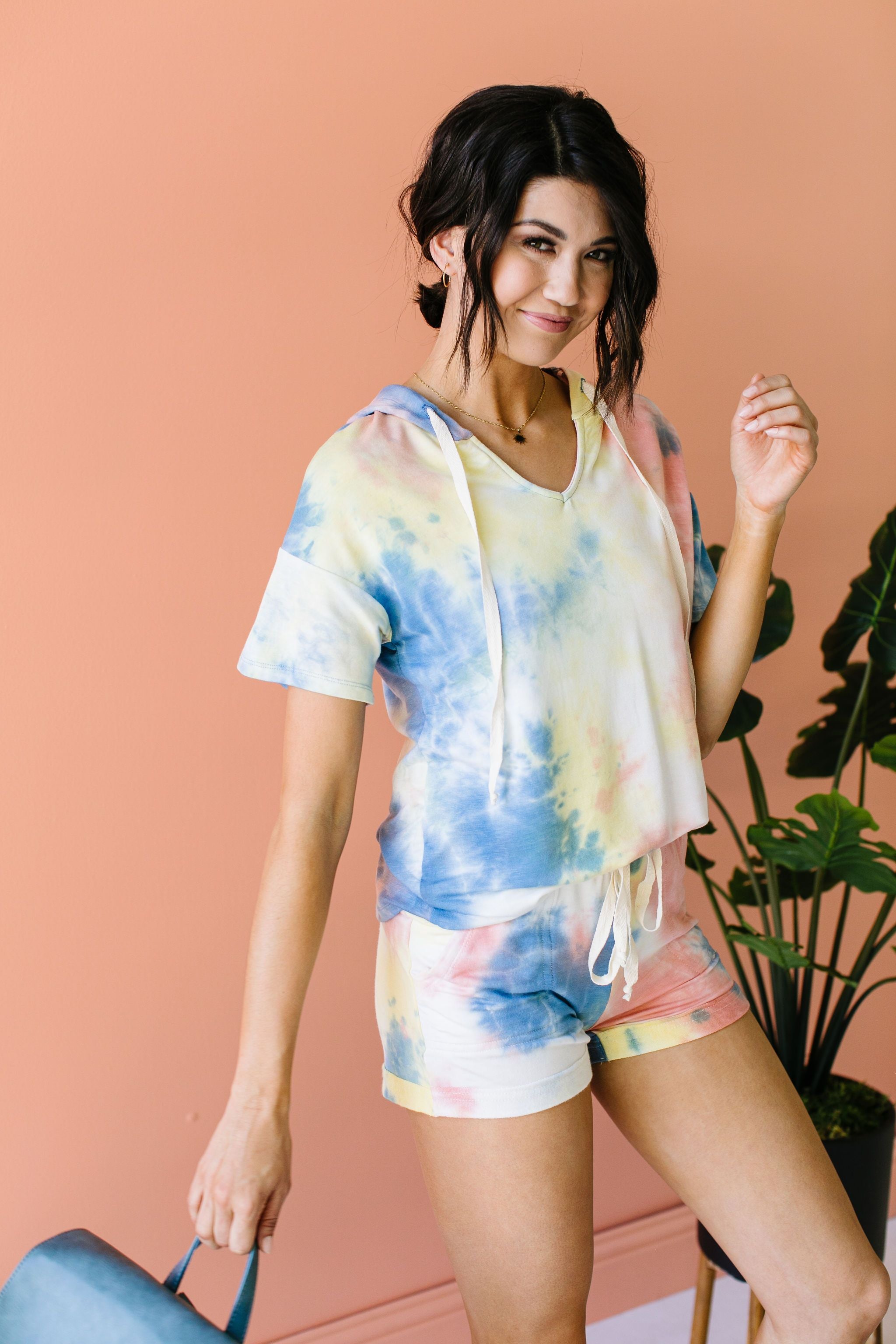 Tie The Knot Hoodie In Coral