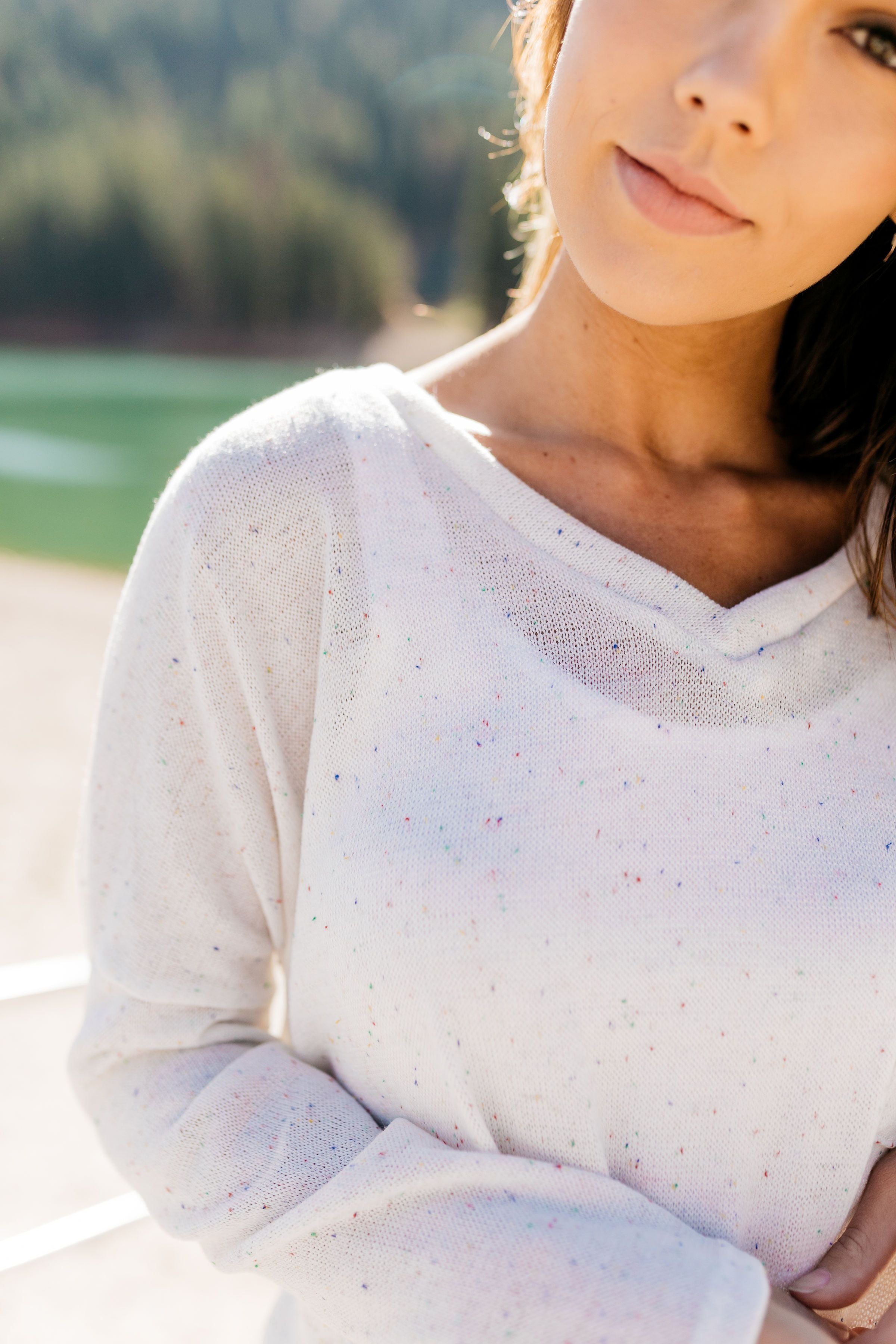 Time To Unwind Tie Front Top In Ivory - ALL SALES FINAL