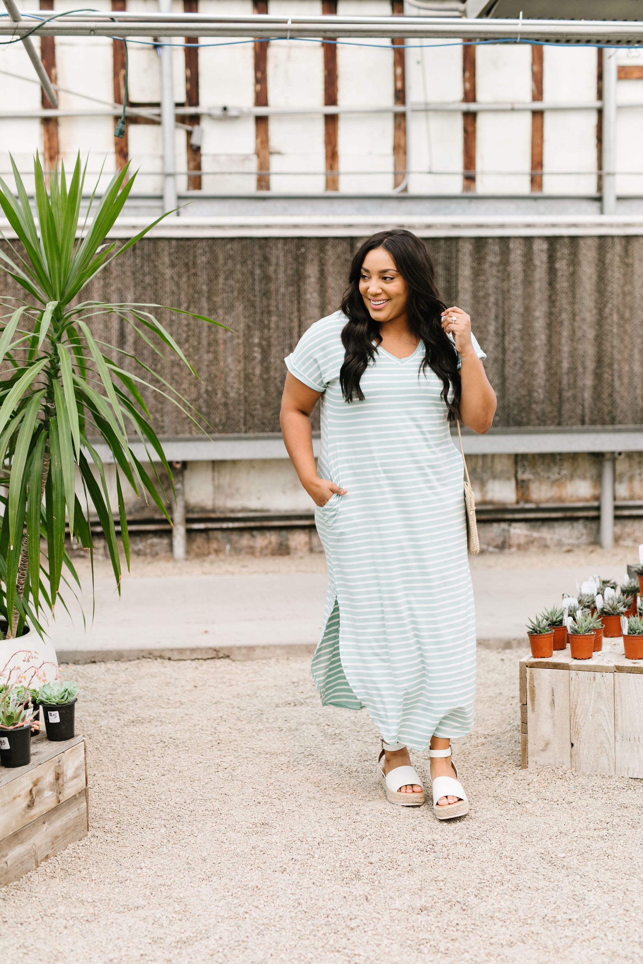 To The Max Striped Maxi In Mint