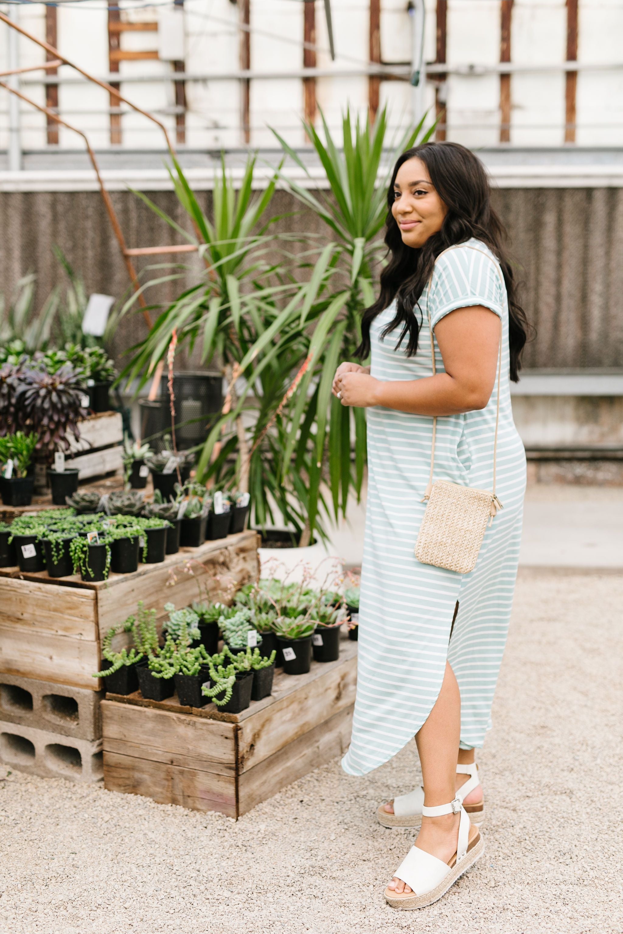 To The Max Striped Maxi In Mint