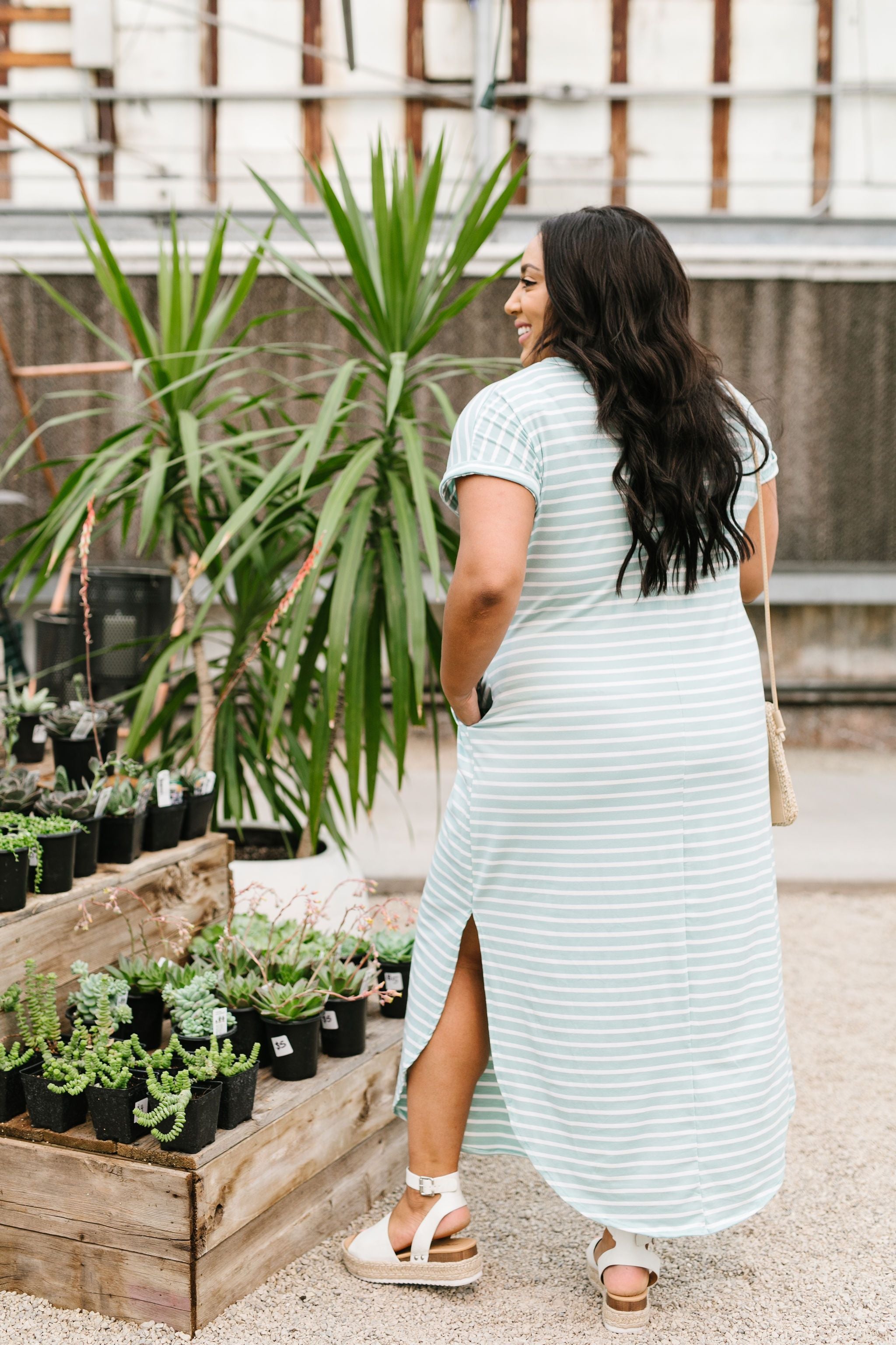 To The Max Striped Maxi In Mint