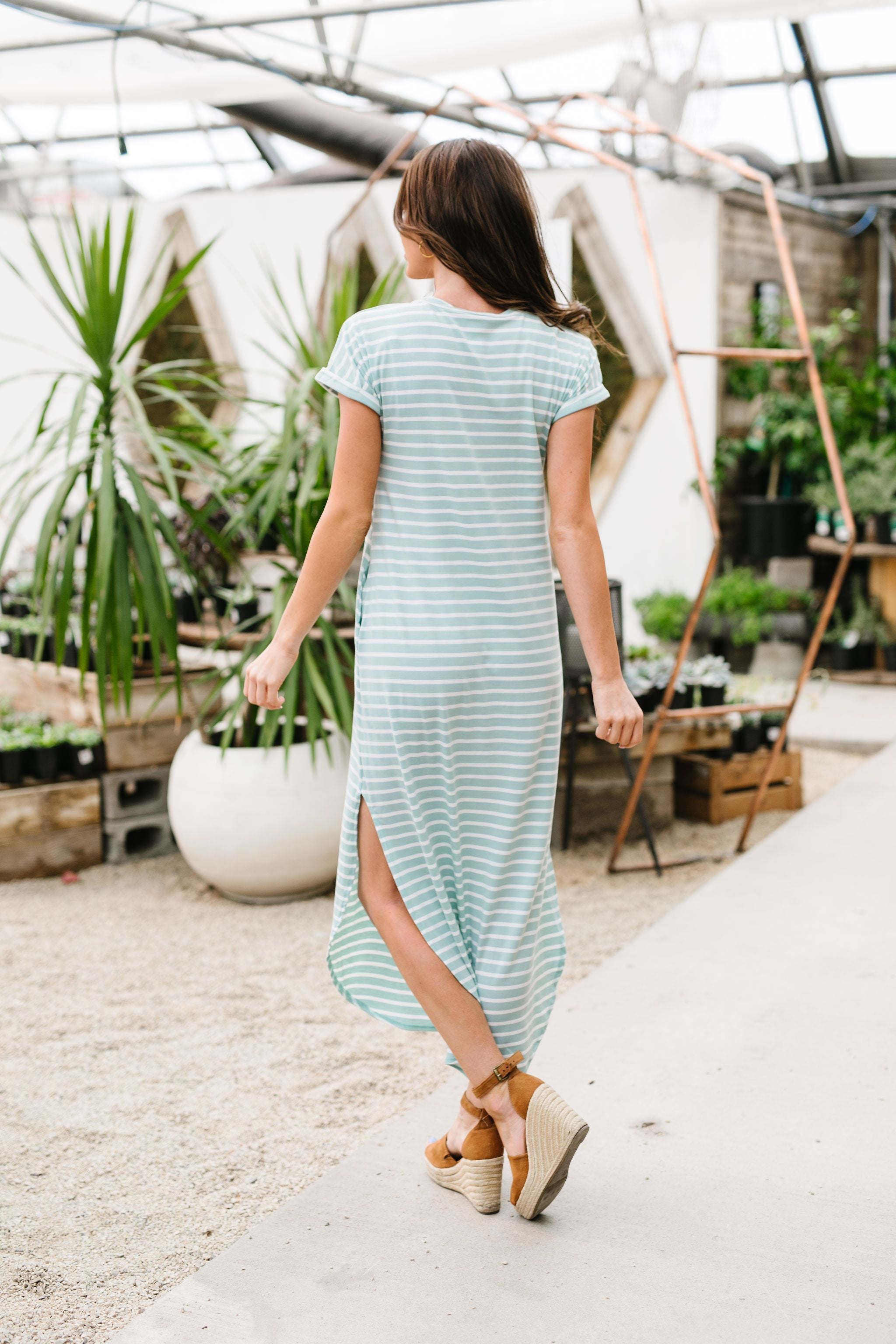 To The Max Striped Maxi In Mint