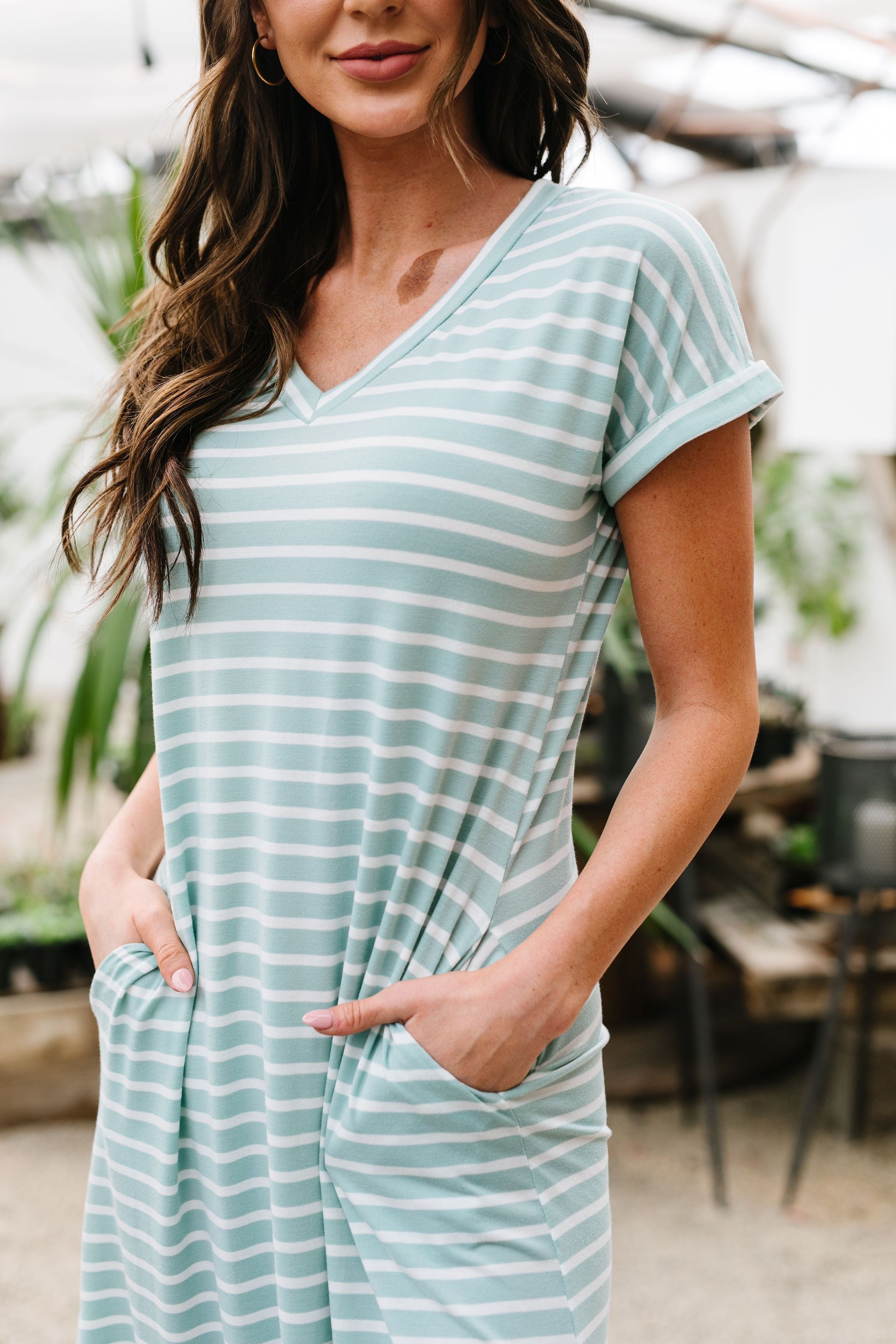 To The Max Striped Maxi In Mint