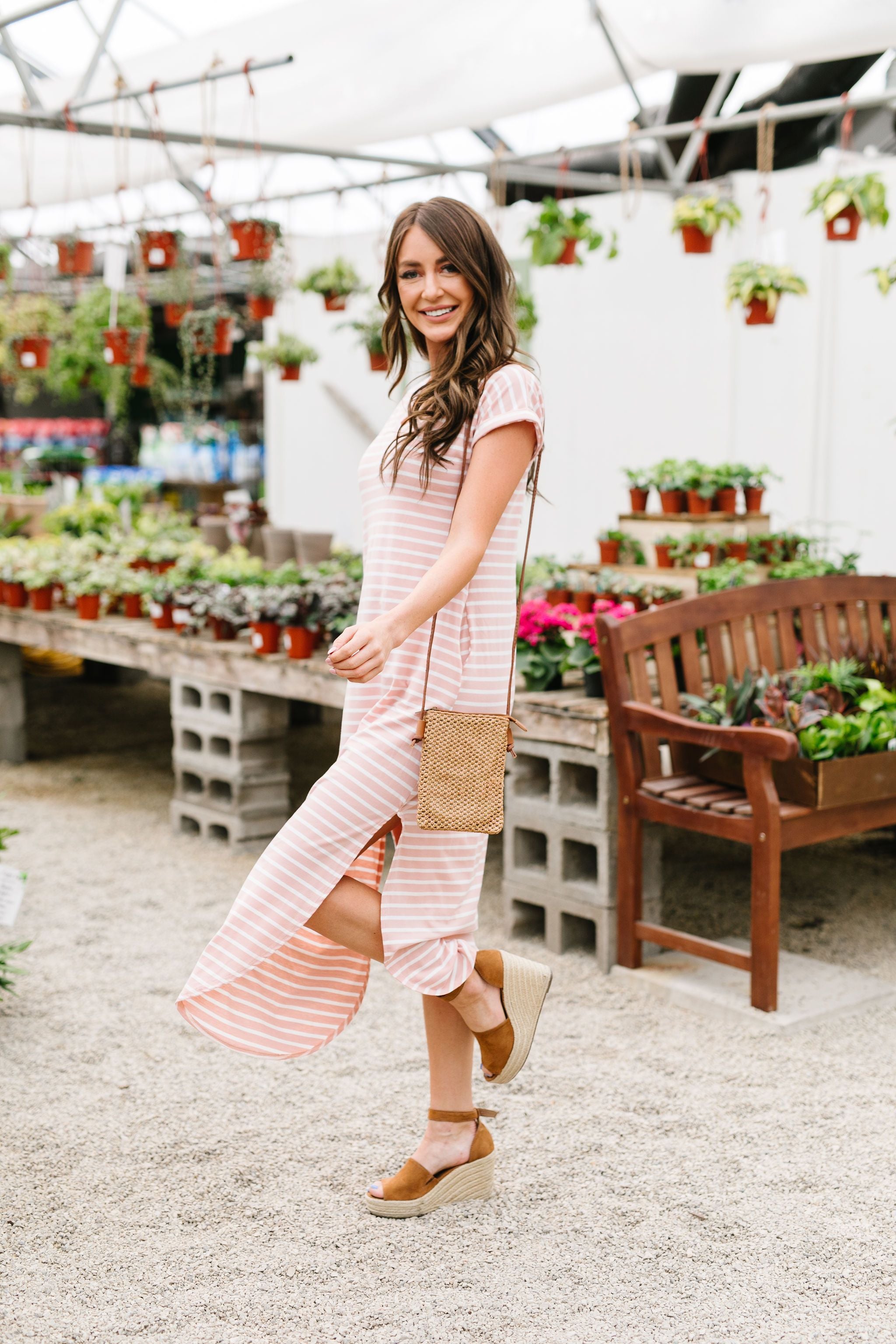 To The Max Striped Maxi In Blush